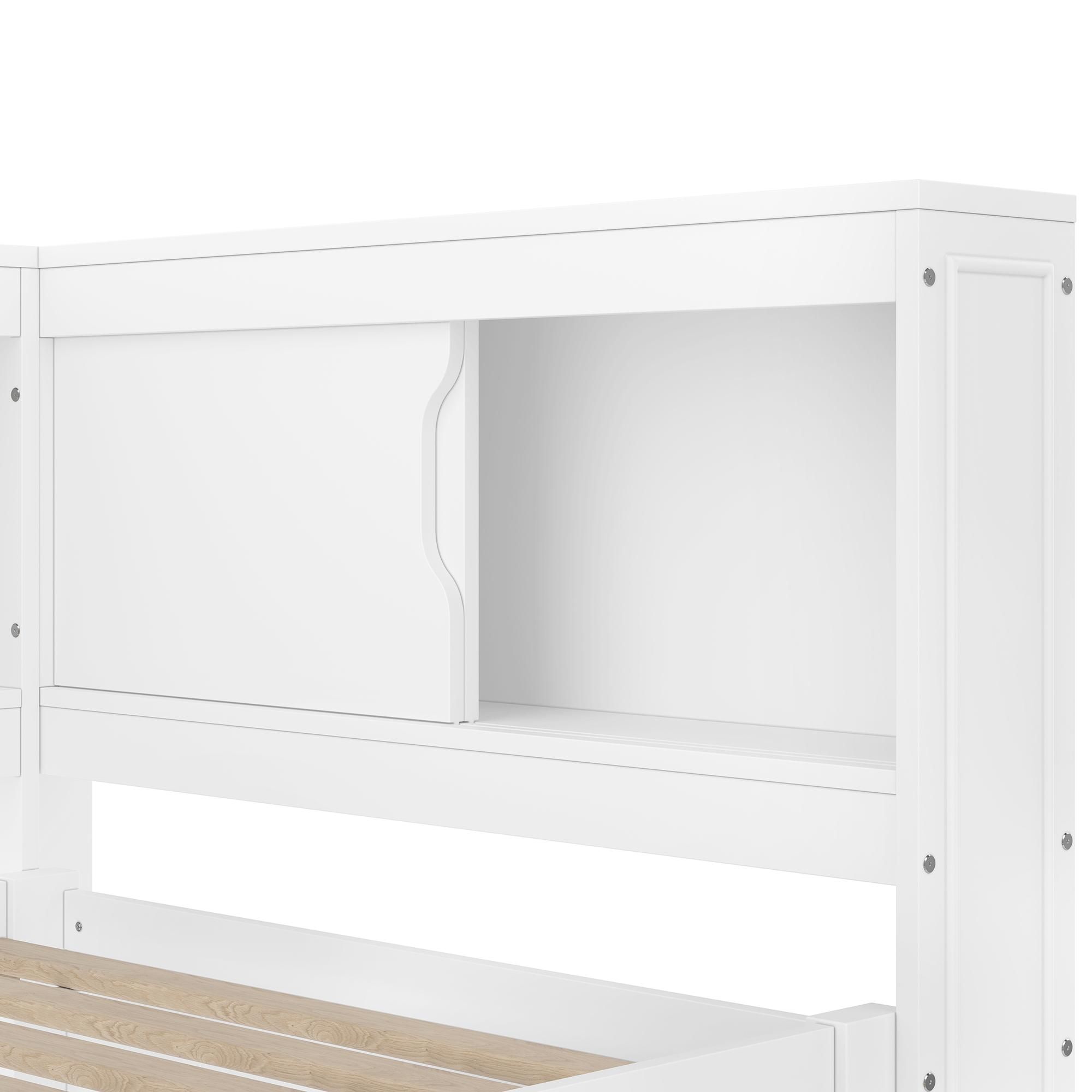 Flieks Schalfsofa Holzbett 90x200cm mit Ausziehbett, Tagesbett Einzelbett mit Led und Ladefunktion, Jugendbett mit Staufach, Weiß