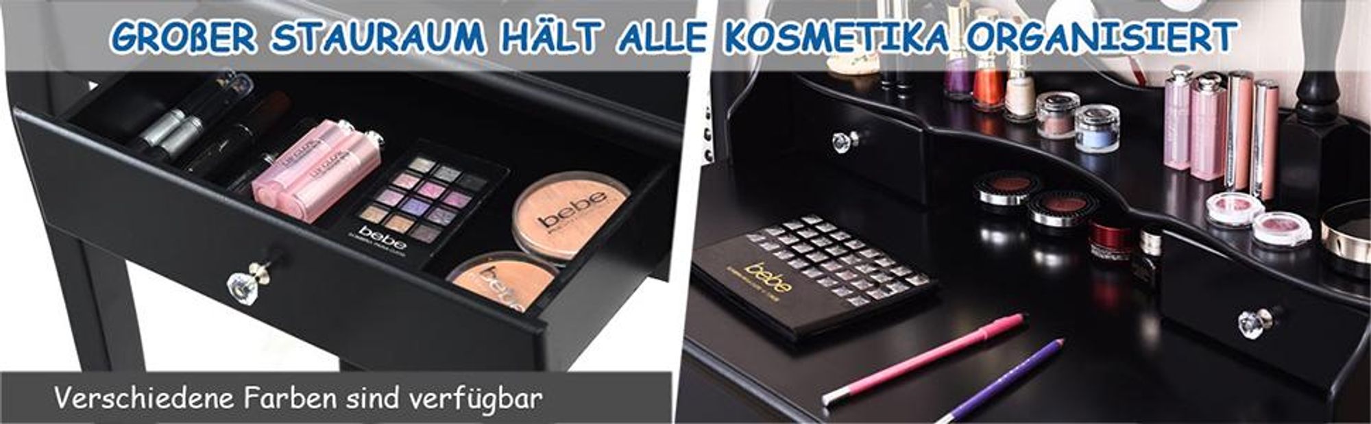 COSTWAY Schminktisch mit Hocker, 360° drehbarem Spiegel, 10 dimmbaren LED-Birnen & abnehmbarer Oberteil, Frisiertisch, Kosmetiktisch 75x40x146cm Weiß