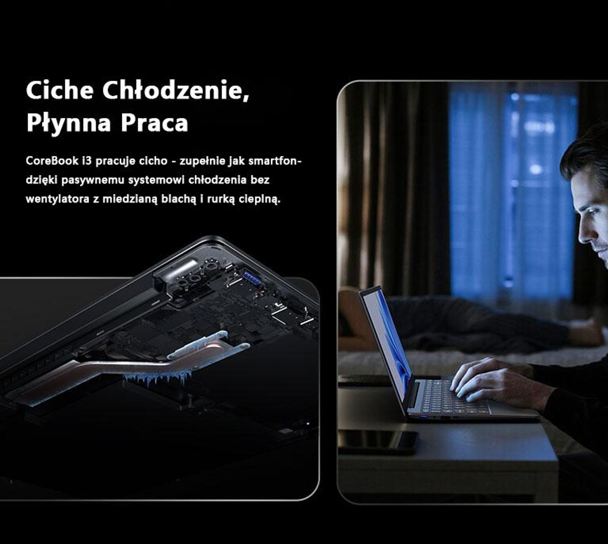 CHUWI CoreBook i3 laptop - 14 Calowy Procesor Intel i3-10100Y 8GB 256GB Windows 11 ultralekki - Szary