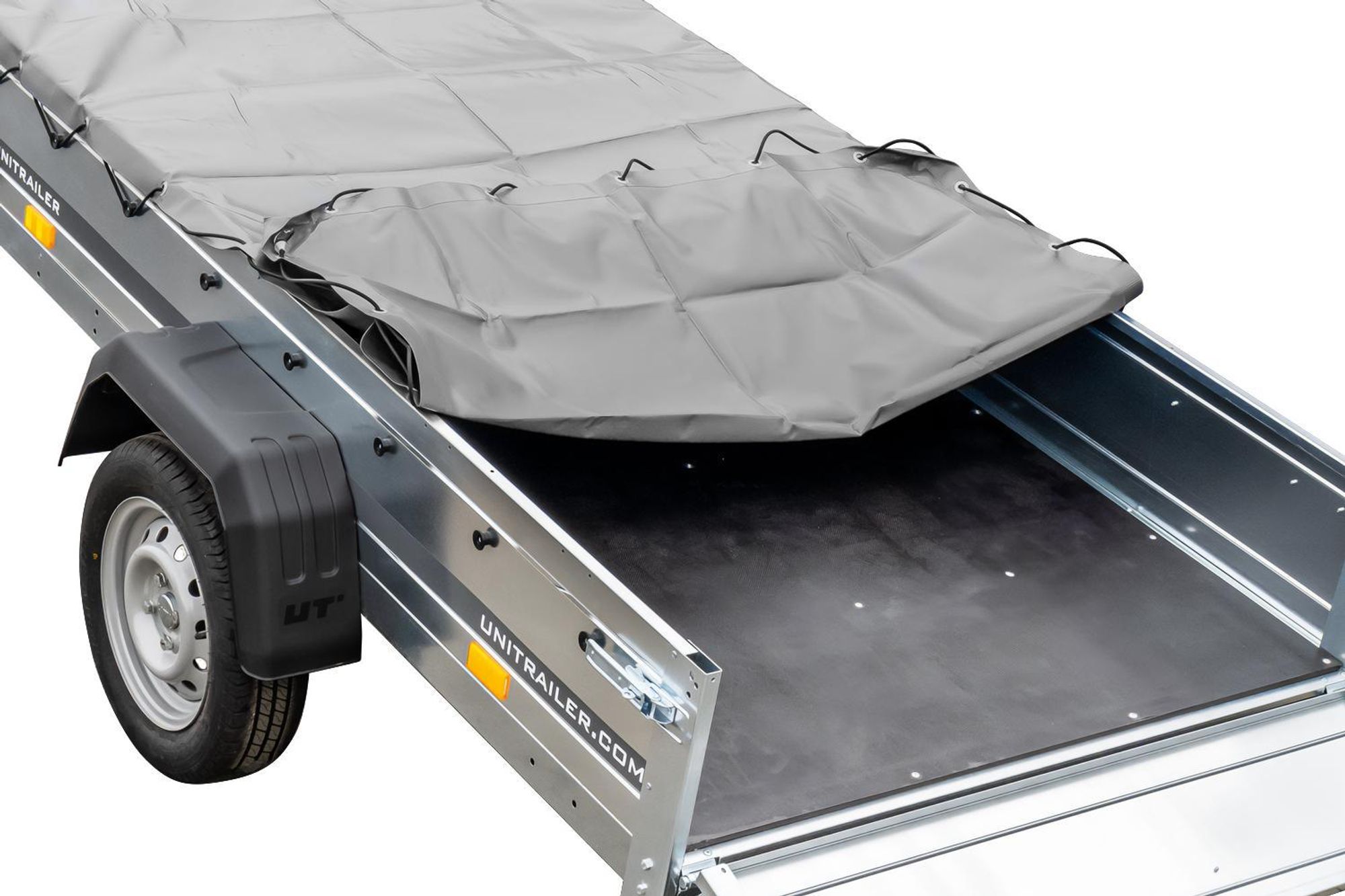 Kipper Pkw Anhänger Garden Trailer 230 KIPP [230 cm x 125 cm] mit Flachplane, Stützrad und Planenträger