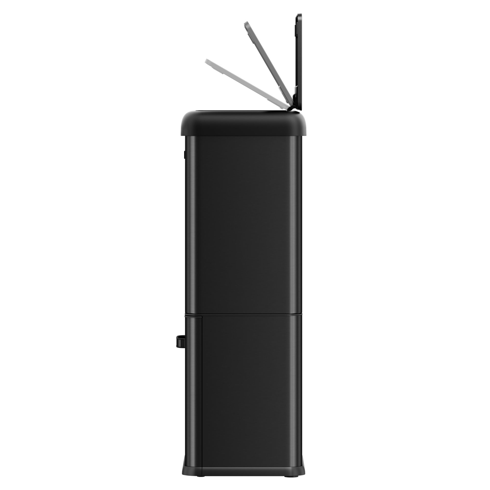 EKO - Vintage Sensor Abfaleimer 32+18 Liter - Powdercoated Steel ABS  - Matt Schwarz