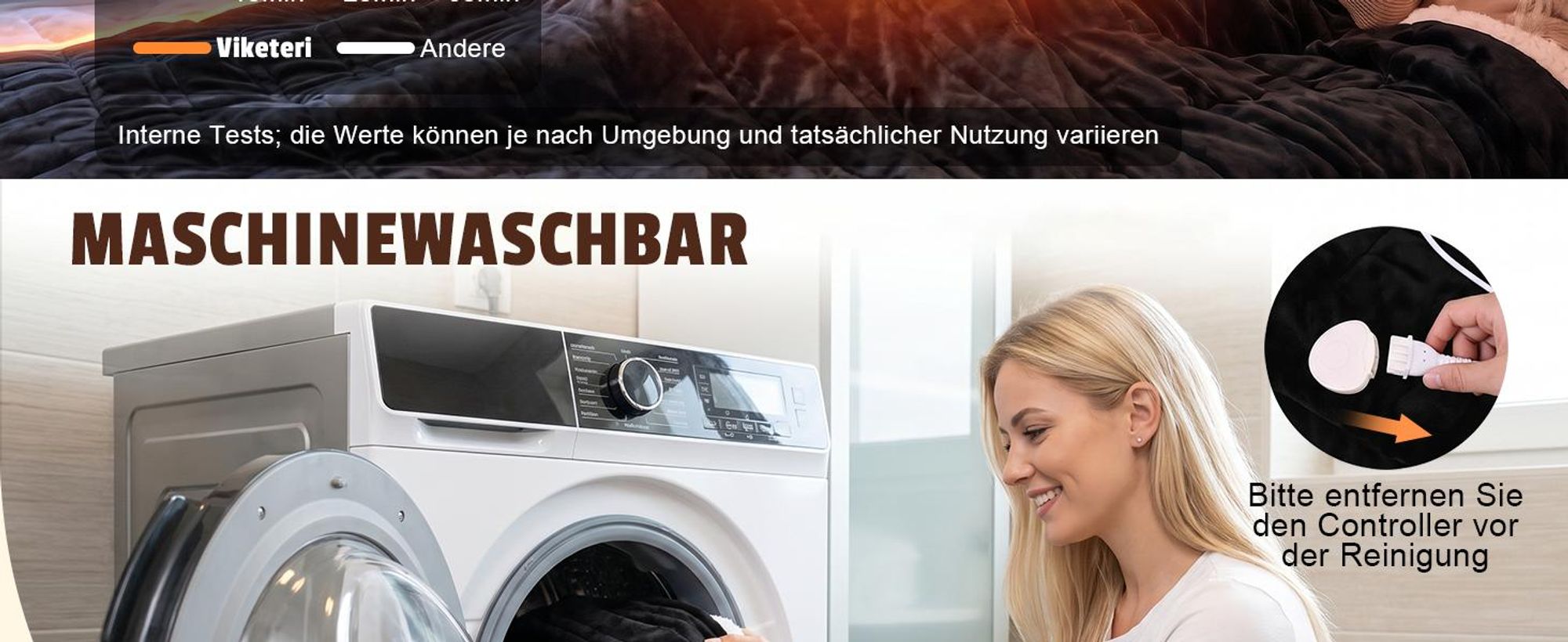 ZMH Elektrische Heizdecke 200x180cm Schwarz Kuschelheizdecke mit Timer 6 Temperatureinstellungen Wärmeunterbett Flanell Wärmedecke Fur Bett Sofa