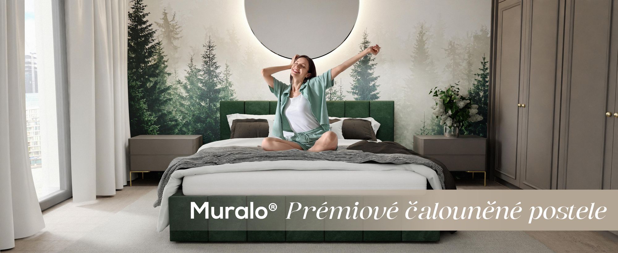 Muralo PREMIUM ČALOUNĚNÁ POSTEL do ložnice Čalouněná postel s podnožkou a plynovou tlakovou pružinou Postel s čalouněným čelem Manželská postel 140x200 Postel s úložným prostorem Tmavě modrá