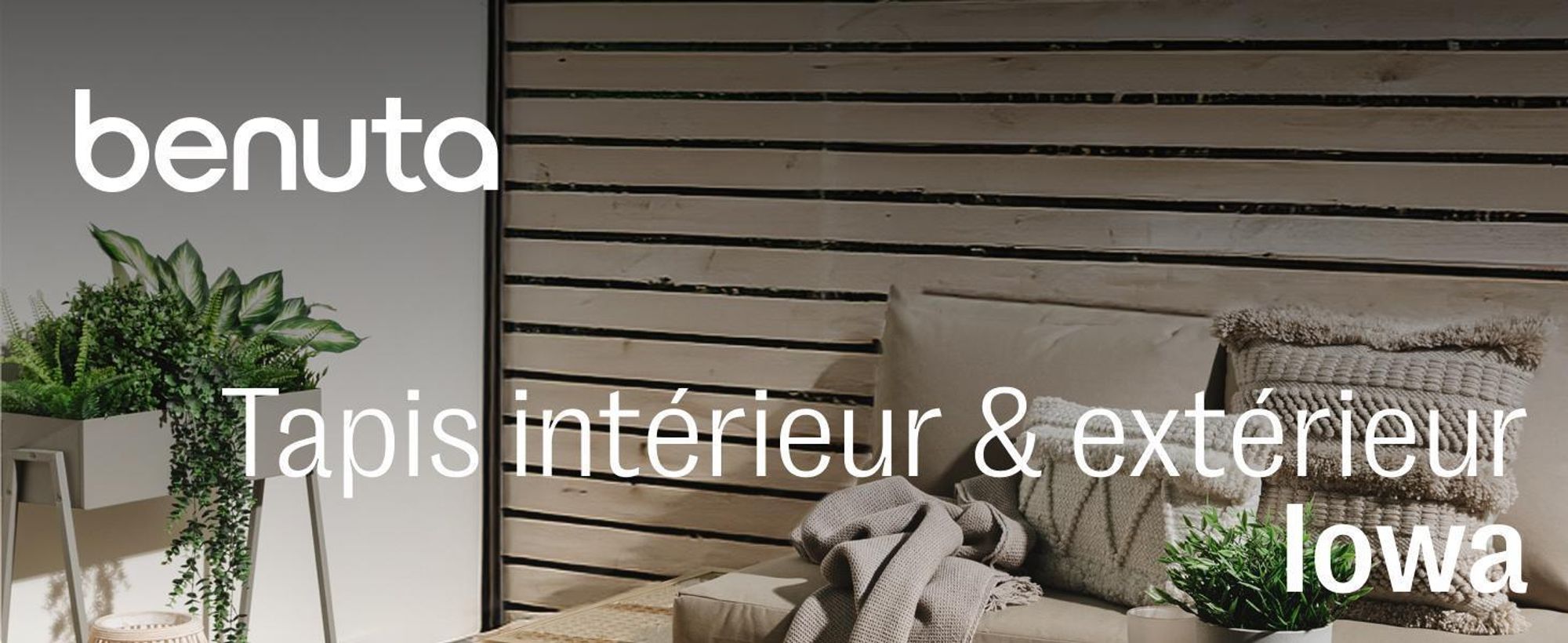 benuta tapis intérieur & extérieur Iowa Taupe 300x300 cm salon carré uni moderne poil ras scandinave