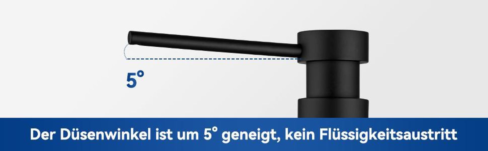 CECIPA Seifenspender Schwarz, Messing, 300ml + 1,25m Schlauch, Anti-Rückfluss, Küche