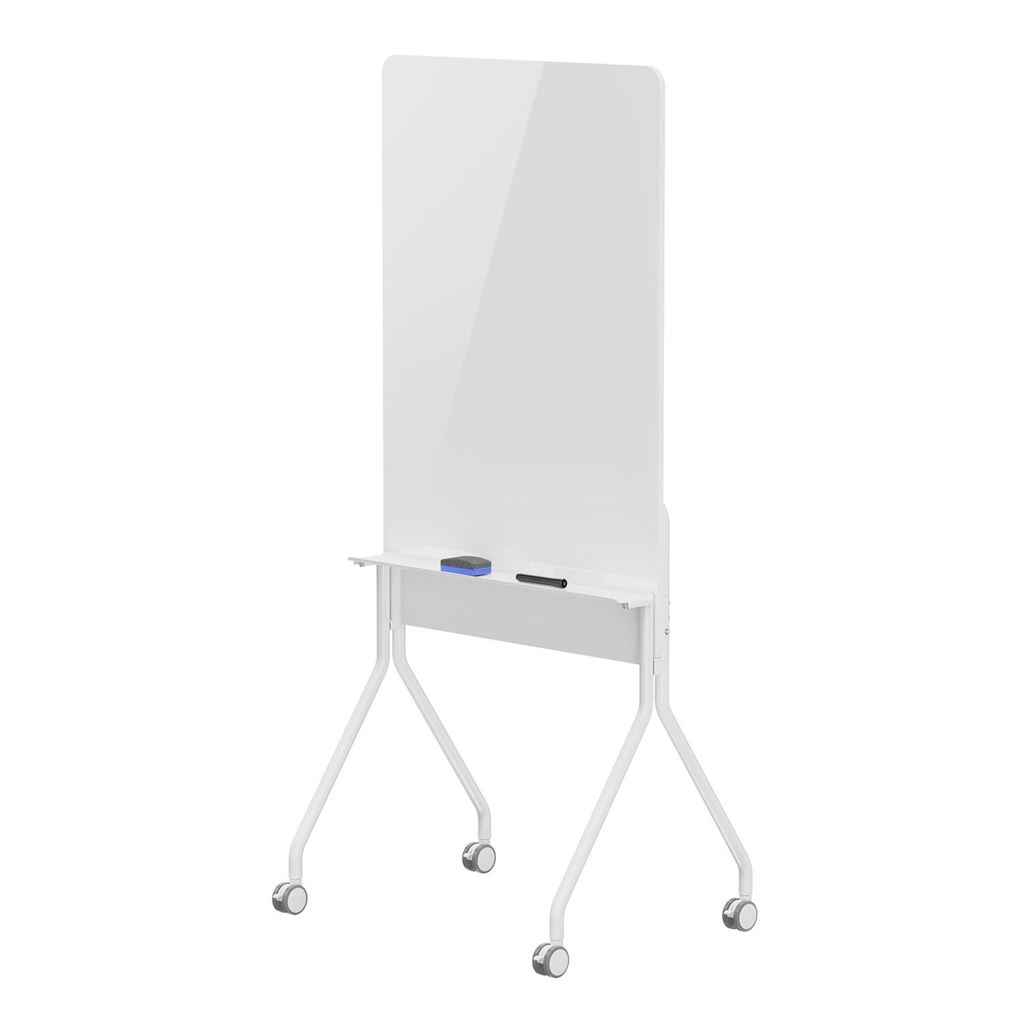 Ergo Office mobile Schreibtafel  vertikale Ausrichtung  weiß  einseitig  mit Ablage  Tafelgröße 1190x790mm  ER-305