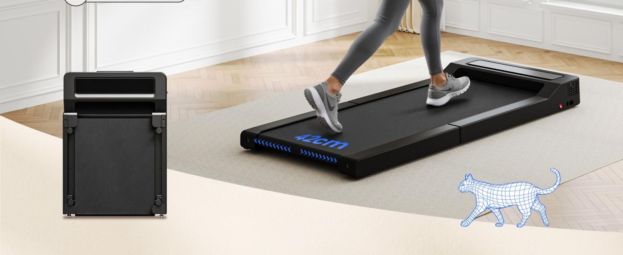 FlexiSpot Foldex Laufband 180° Faltbar, 4 in 1 Tragbares Walking Pad mit Fernbedienung und LED Display 120 kg Belastbar für Home Office & Zuhause