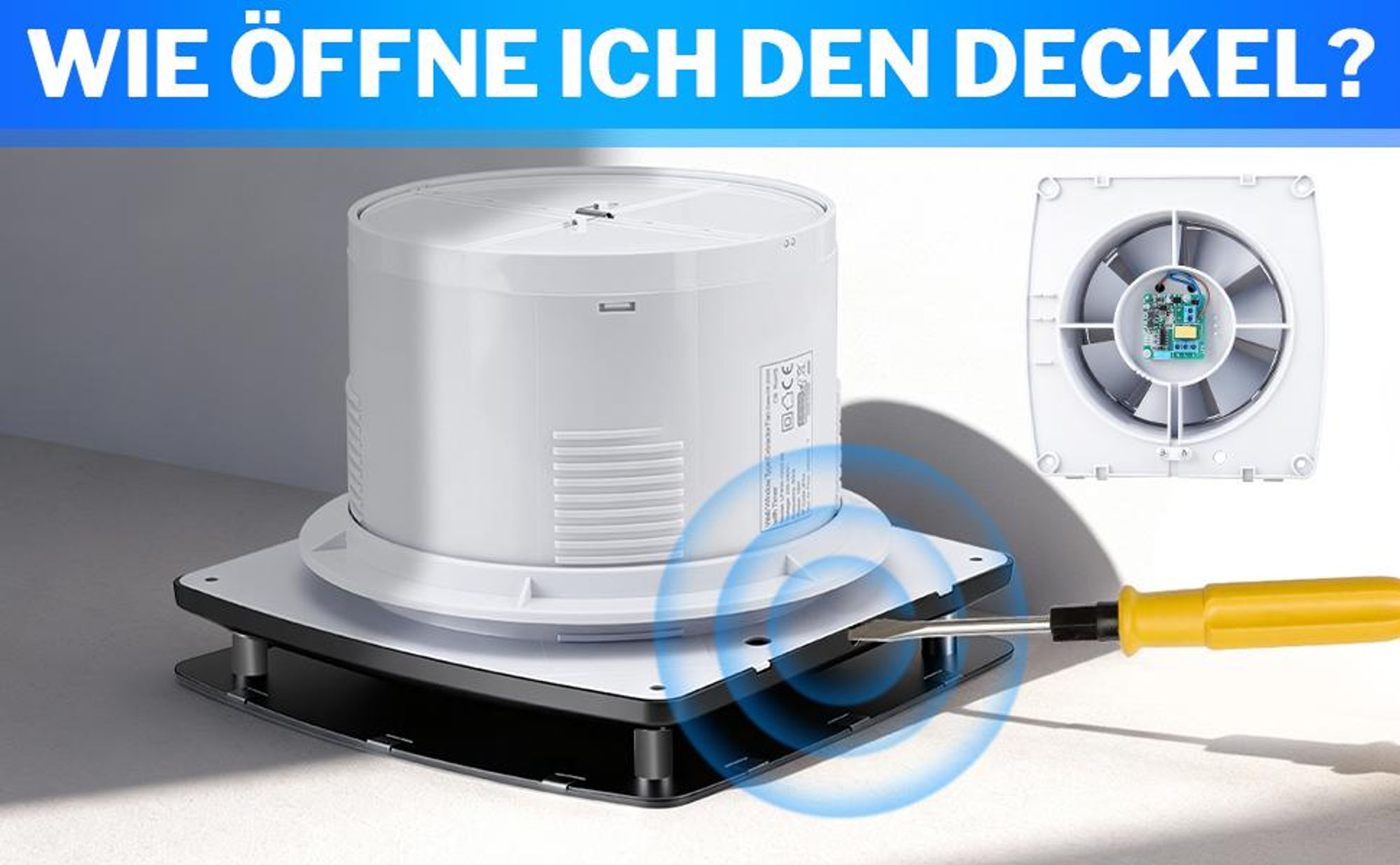 6"/18W Wandventilator 240m³/h Abluftventilator mit Nachlauf 35db 30s-30min, Badlüfter Verzögerung Entfeuchtung Lüftung für Bad Küche Garage Lager