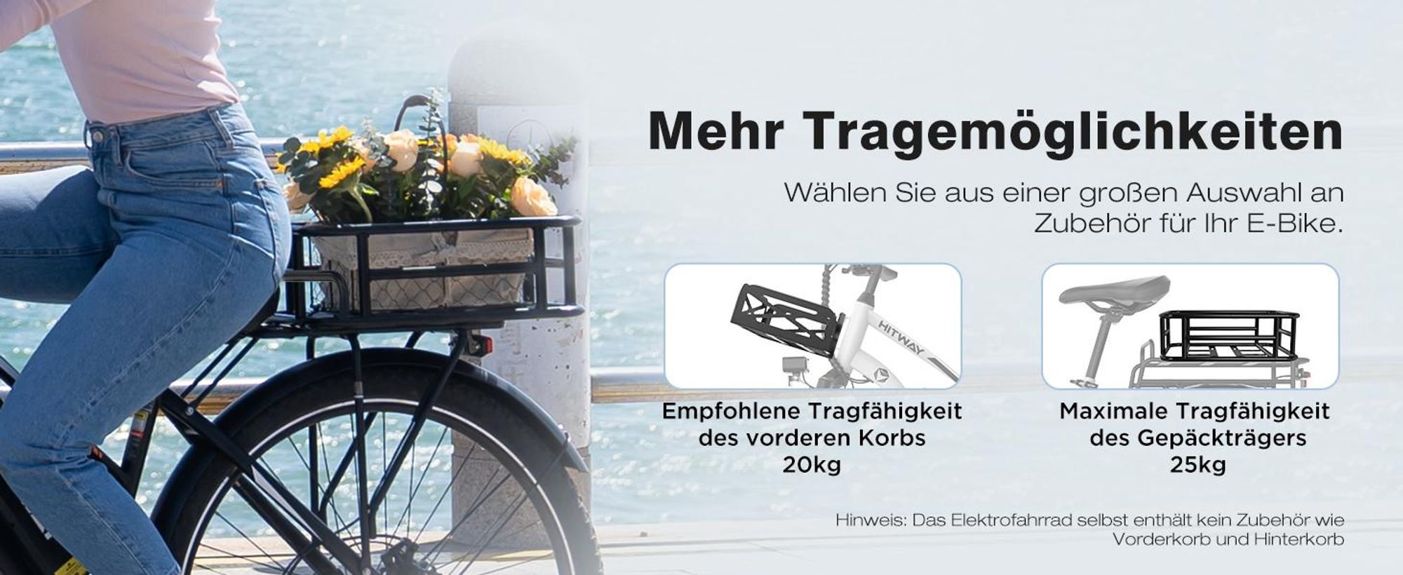 HITWAY E Bike, City E-Bike & E-Hollandrad,36V/13Ah 468 Wh,28 Zoll,MTB,7 Gang, 25km/h, Heckmotor, Kettenschaltung, LCD Display, E-Citybike Damen Herren
