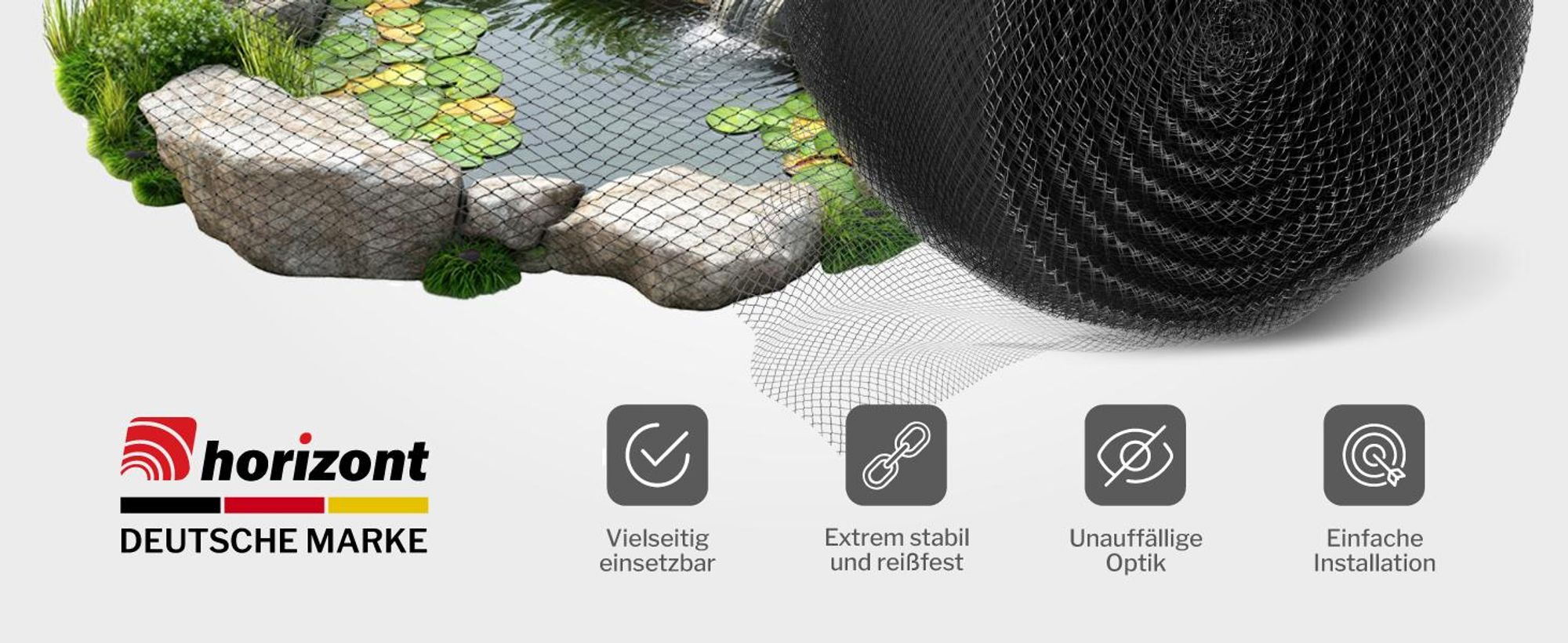 horizont Teichnetz | feinmaschig | schwarz | 5 x 2 m