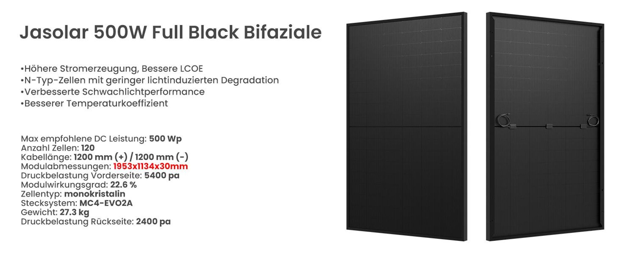 Powerness Balkonkraftwerk, 2x 500W PV Panel Bifazial Glas-Glas Solarmodulen und TSUN 800W Mikrowechselrichter & 4x Kabel für Balkonkraftwerk