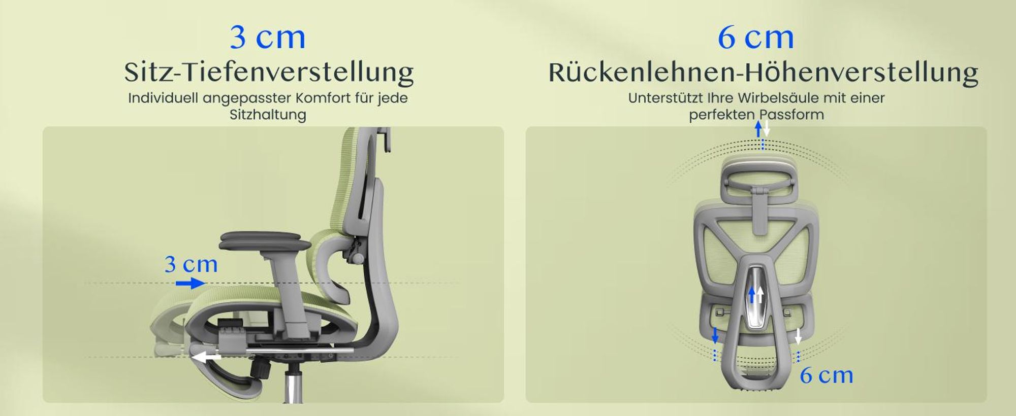 FLEXISPOT ErgoX Ergonomischer Bürostuhl mit Fußstütze, 3D-Armlehnen & Kopfstütze, 5D-verstellbare Rückenlehne, Tragfähigkeit von 136 kg, Grün
