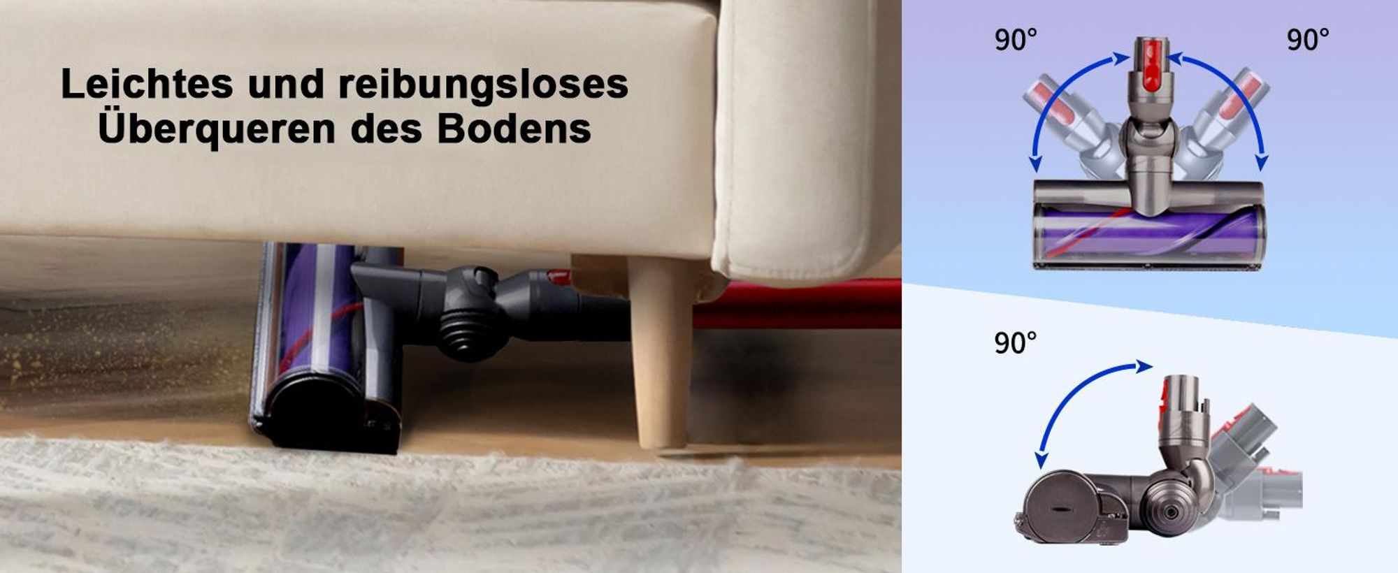 Bürste Kompatibel mit Dyson V7 V8 V10 V11 V15 Staubsauger, Bodenbürste Zubehör mit Direktantrieb Weiche-Reinigungsbürste, für kabellosen Staubsauger