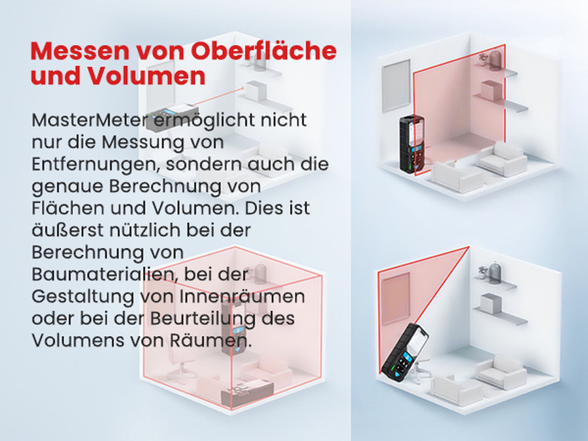 Oberflächen und Volumenmessgerät