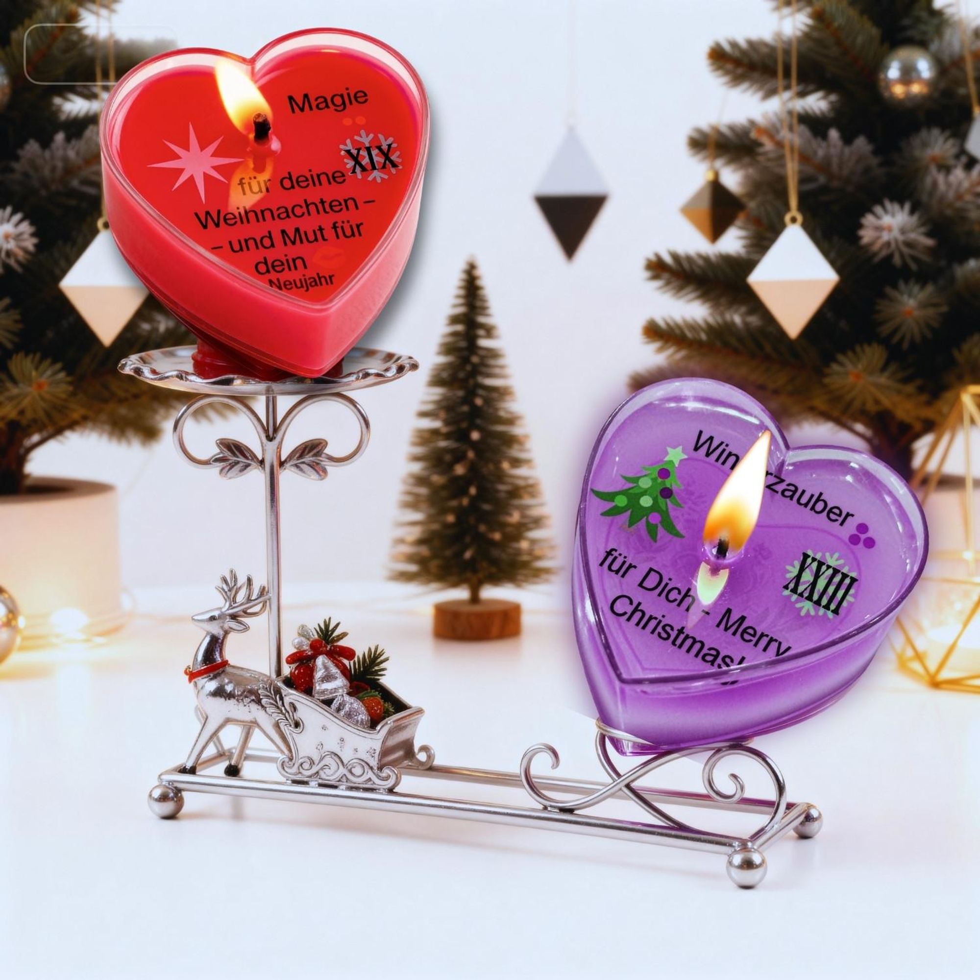 Adventskalender Duftkerzen mit 24 Düften & Botschaften - Geschenk für Frauen - Duftkerzenset aus Sojawachs – inspiriert von Heide & Wald, handgegossen