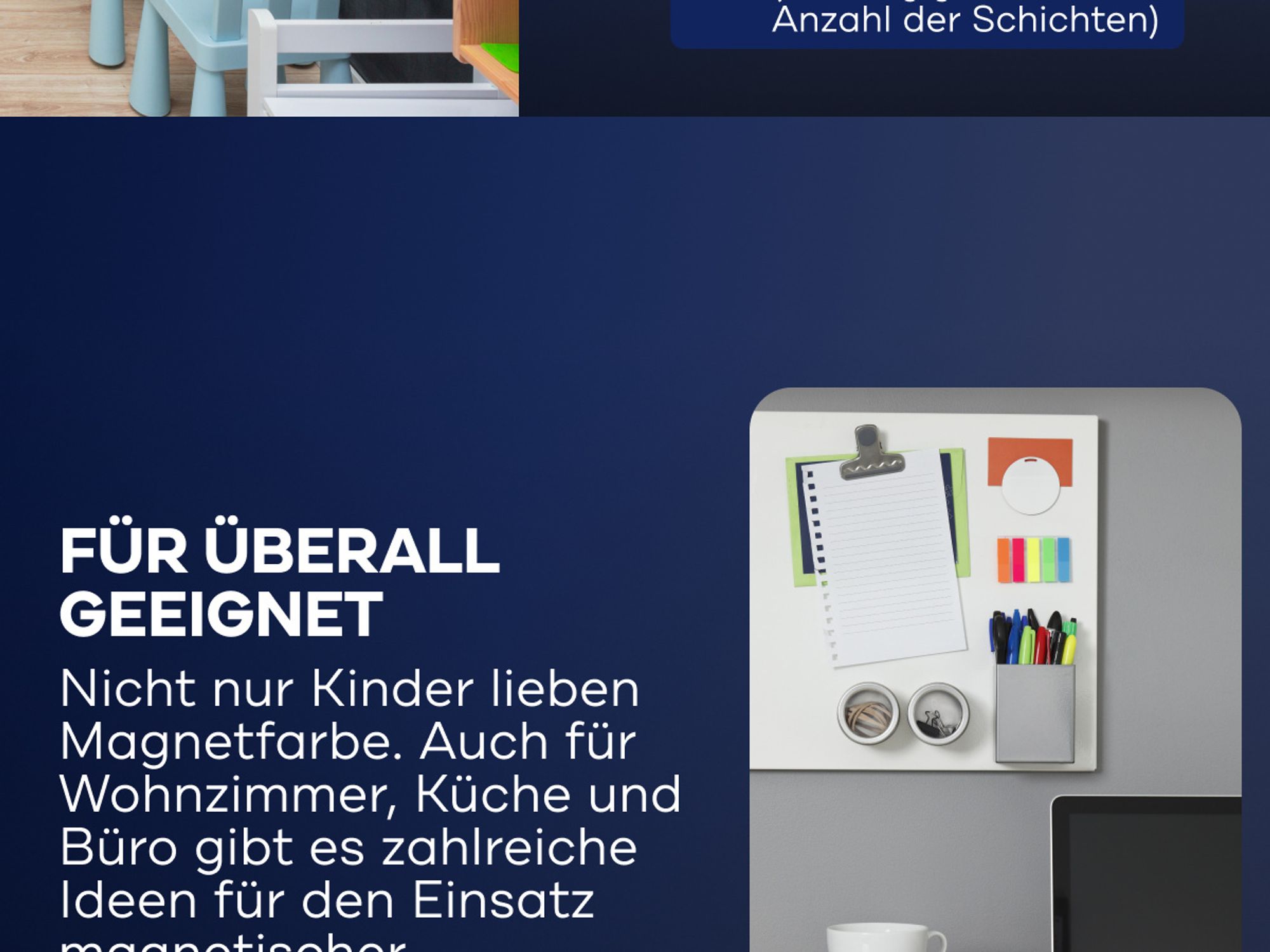 Plid Magnetfarbe 2,25 L für ca. 12 m² Anthrazitgrau | Magnetlack & Wandfarbe magnetisch| Überstreichbar, geruchsarm, hohe Magnetkraft, Germany