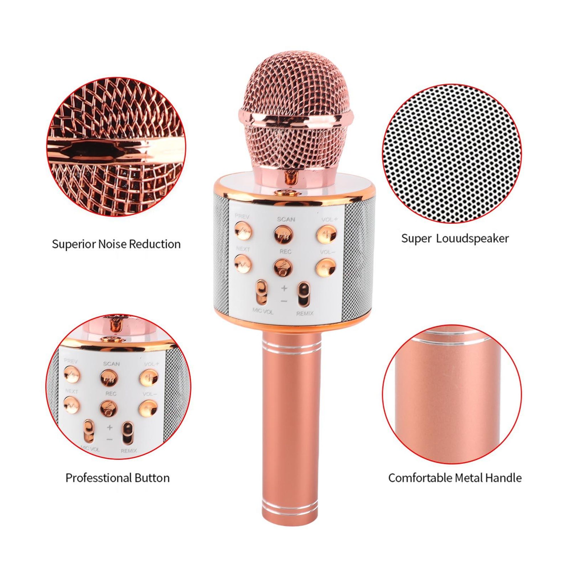 Bluetooth Karaoke Mikrofon Tragbares Handmikrofon für Kinder und Erwachsene