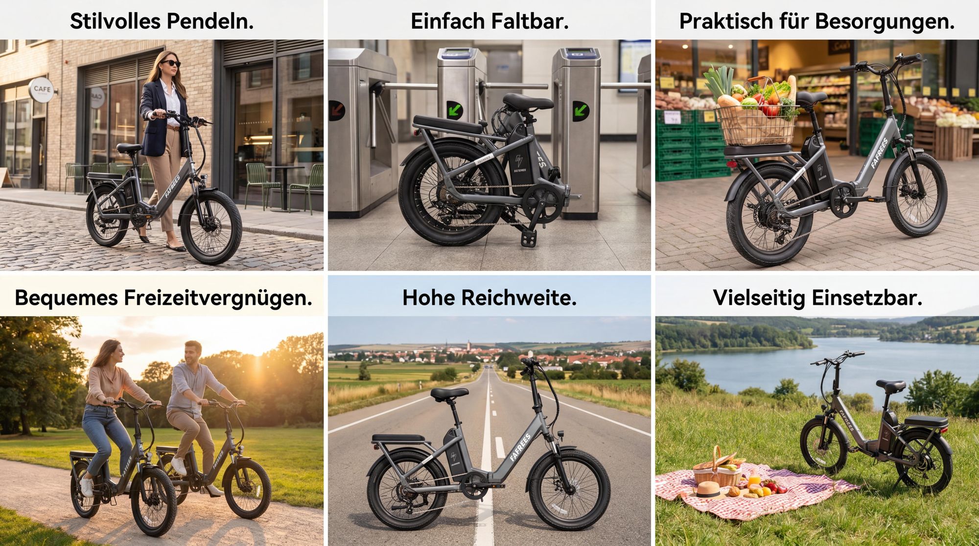 E-Bike Faltrad mit 36 V 20 Ah Akku bis zu 100 km Pedelec Aluminiumlegierung 20 Zoll Klapprad 250 W, Schwarz
