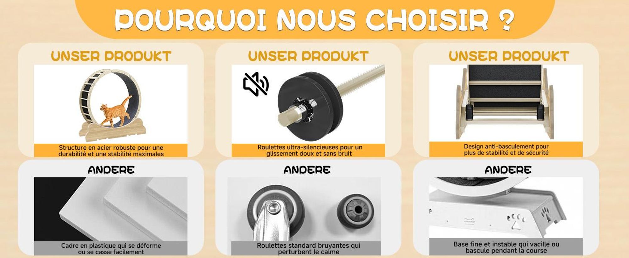 GTPLAYER Roue d'exercice pour chats, roue d'exercice pour chats, extra grande 100 cm, roue d'exercice ultra silencieuse avec tapis et jouets amovibles, autocollants, verrouillage, geeign