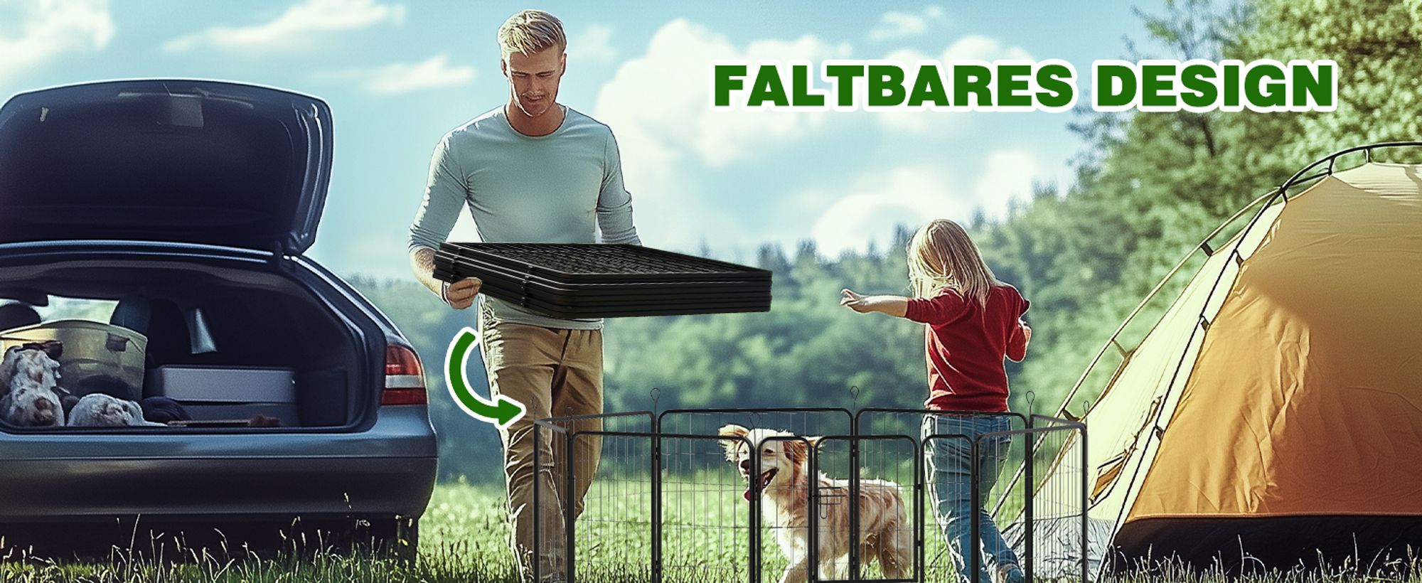 PawHut Welpenauslauf Laufstallr Laufgitter individuell gestaltbar Metall