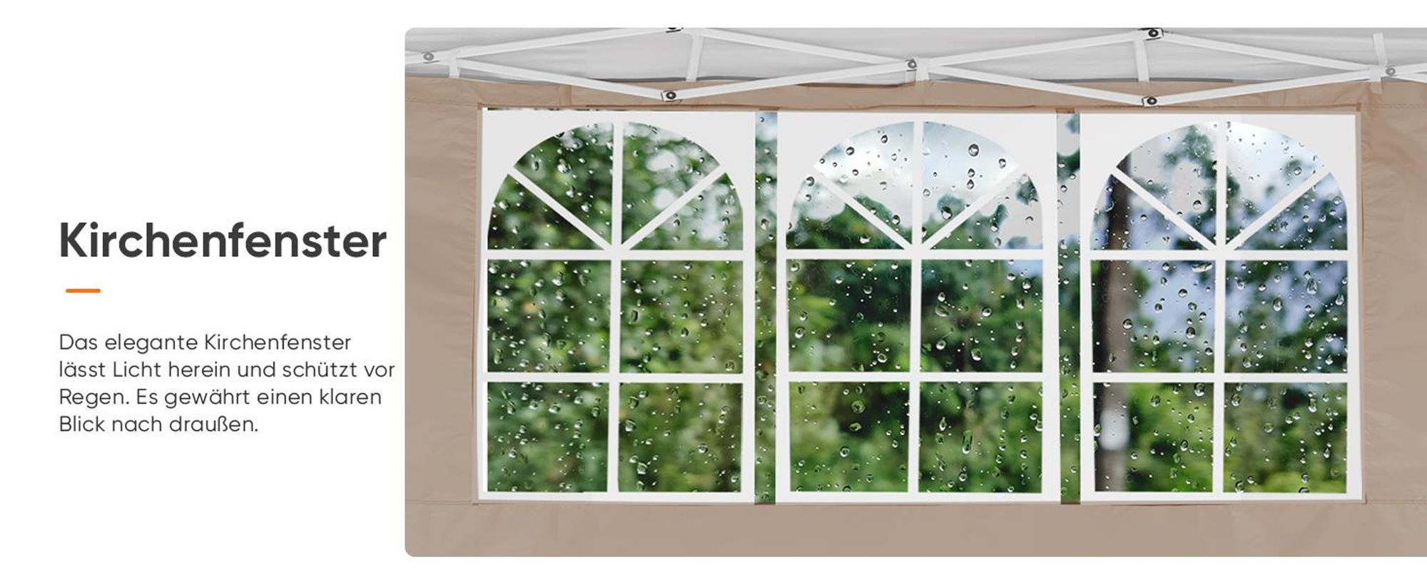 Quictent Pavillon 3x3 Faltpavillon mit 4 Seitenteilen, Wasserdicht Gartenpavillon mit Rolltasche,Partyzelt Gartenzelt, Beige