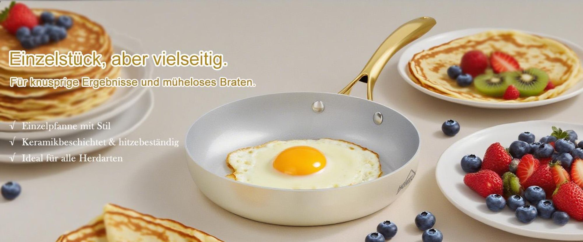 Pfanne 20cm Bratpfanne,Keramikpfanne,beschichtung Pfanne Induktion für alle Herdarten,Kratzfest,Hitzebeständig bis zu 280°C