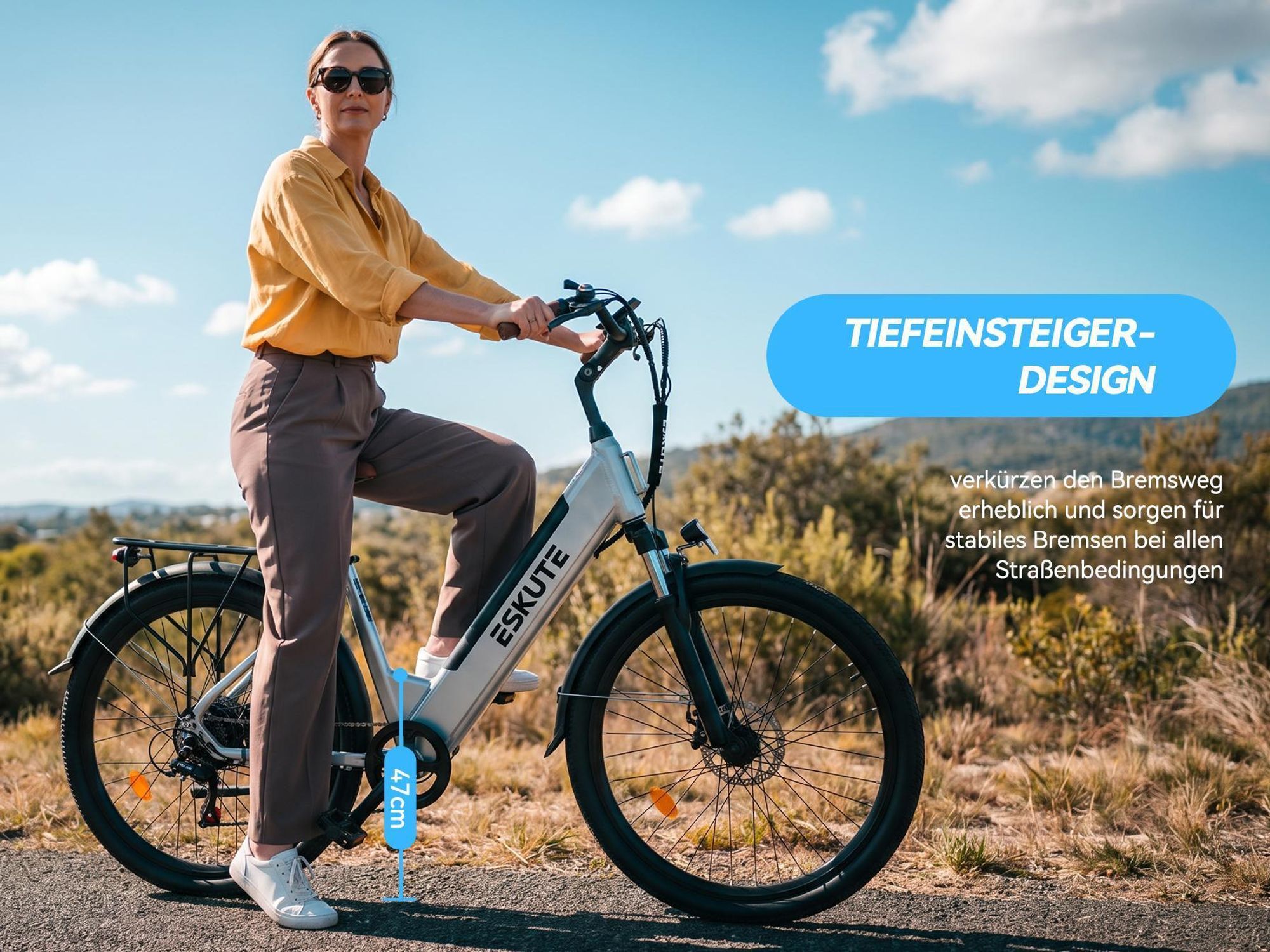 26 Zoll E-BIKE Elektrofahrrad, E-Cityrad 250W HeckMotor,13AH akku,bis zu 100km, LCD-Display,E-CityBike E-Hollandräder Für Damen und Herren Grün