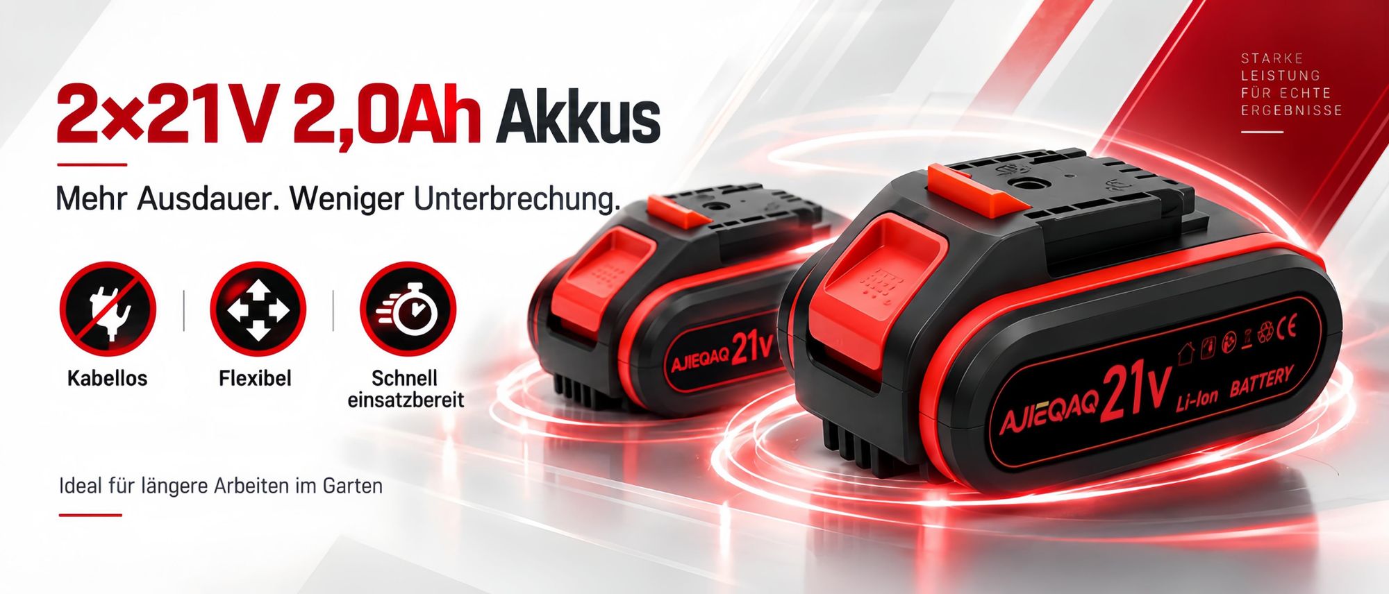 AJIEQAQ Elektrische Gartenschere 21V, Akku-Astschere Brushless, 2×2000mAh Akkus, 25mm Schnittkapazität, SK5 Klinge, Koffer