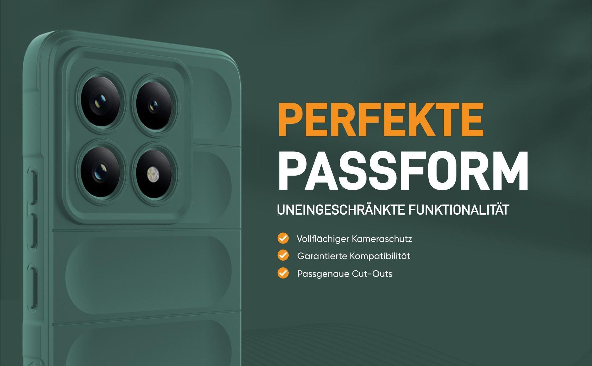 Grünes robustes Smartphone Cover für Xiaomi 14T mit perfekter Passform