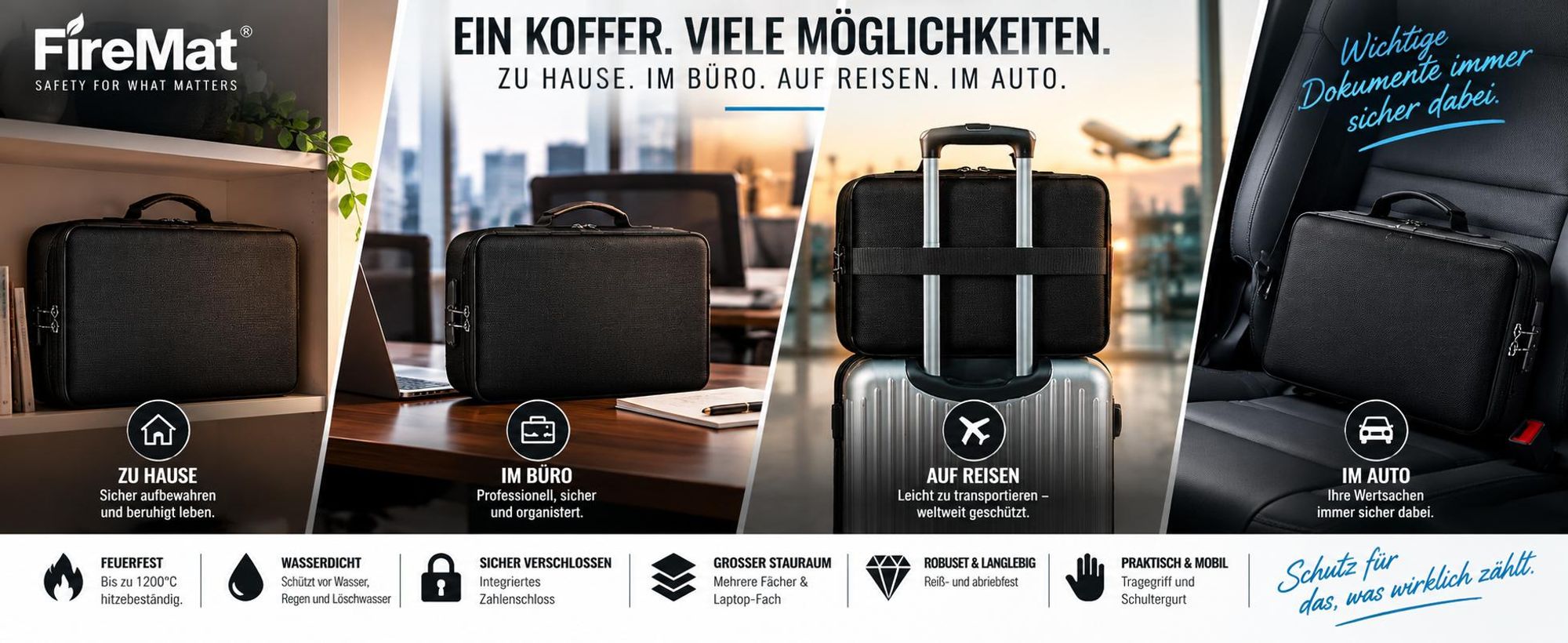 Die Dokumententasche ist für den Alltag gemacht. Der Tragegriff ermöglicht einen bequemen Transport