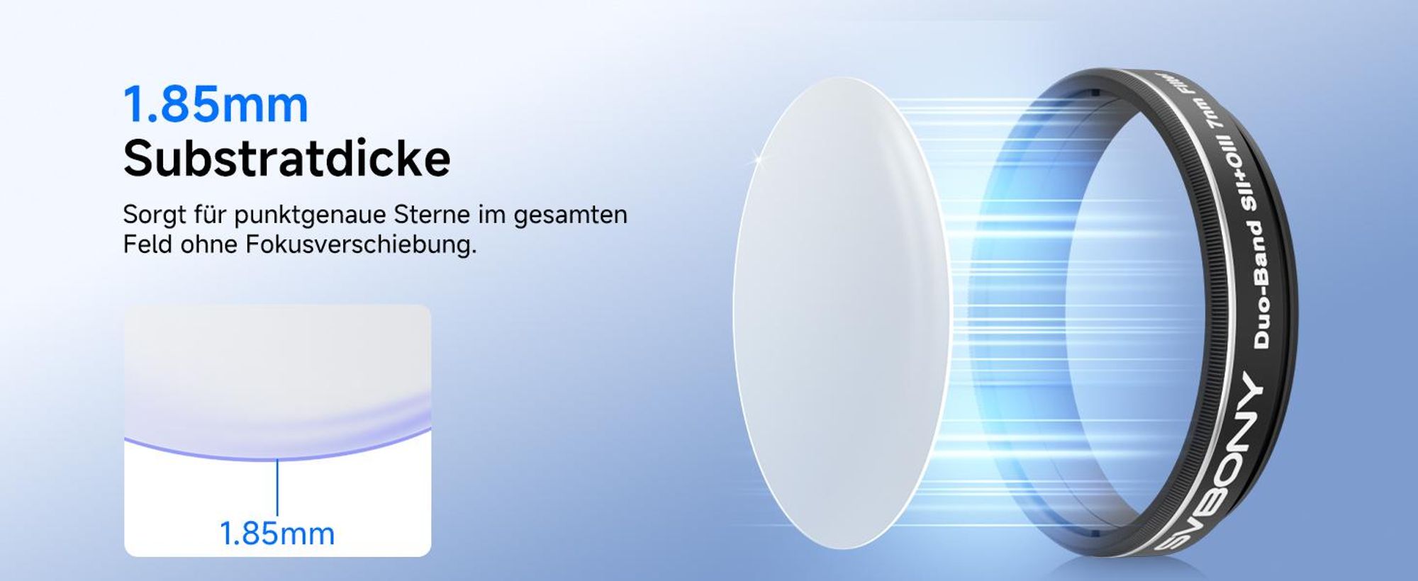 Svbony SV220 Teleskopfilter, SII & OIII, 7 nm Dualband 1,25" Nebel Filter, 88% Spitzendurchlässigkeit, OD5 Cut Off Tiefen, Emissionsnebeln Abbildung