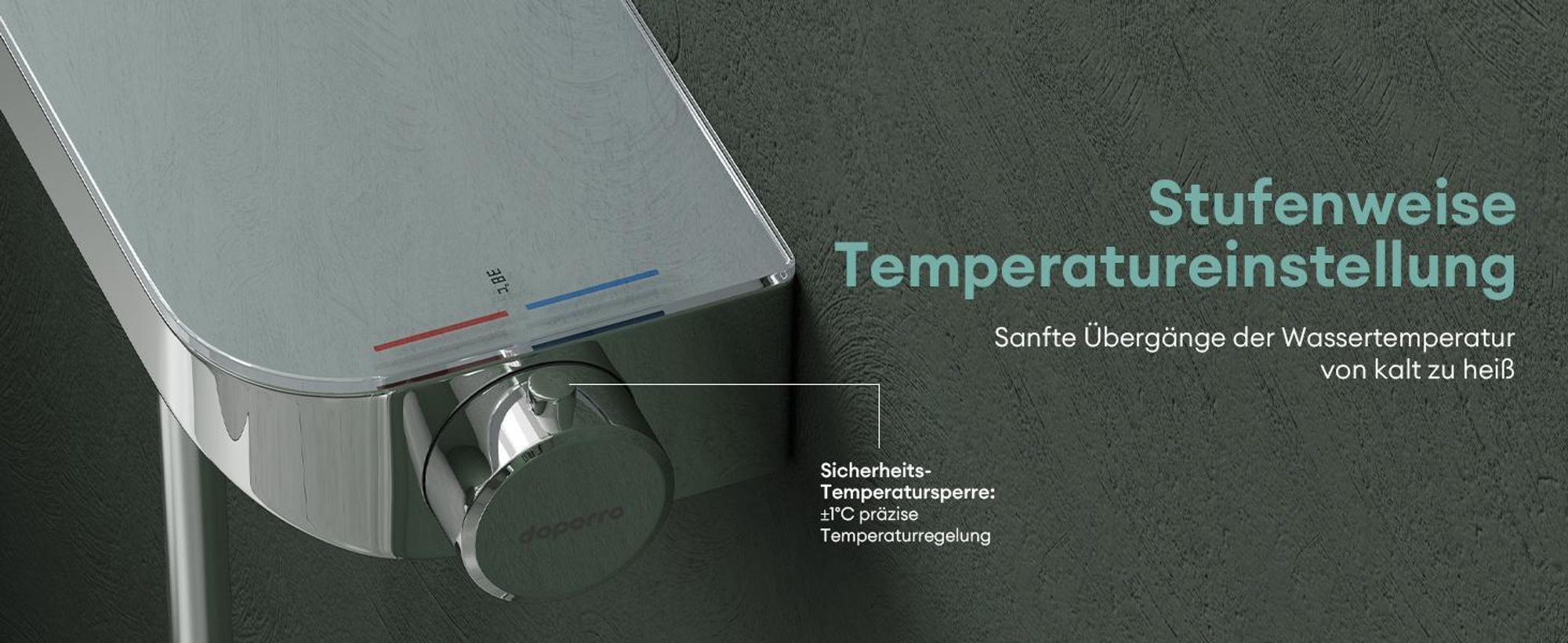 Mai & Mai Thermostat Badewannenarmatur mit Handbrause Wannenarmatur Wannenthermostat 4 Strahlarten Wandarmatur für Badewanne Silber Oryntex-03