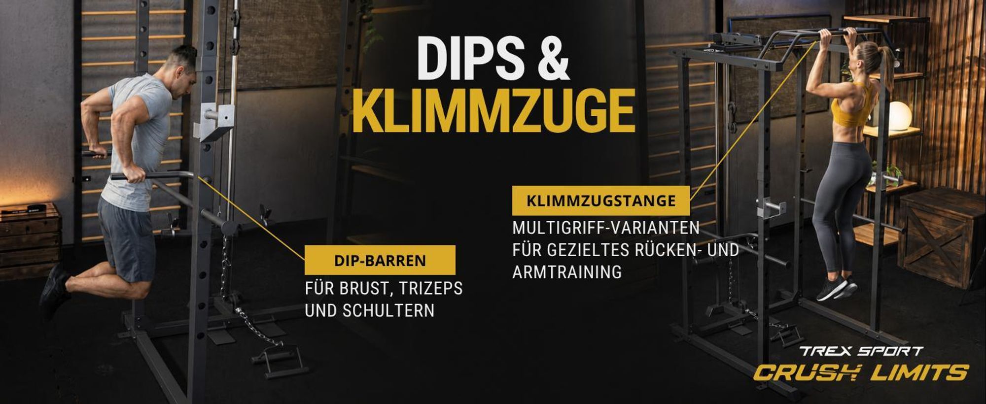 TREX SPORT Power Rack TX-500PC | Powerrack & Multipresse mit Latzug oben/unten, Klimmzugstange, Dip-Station | Squat Rack & Homegym mit Ablagen