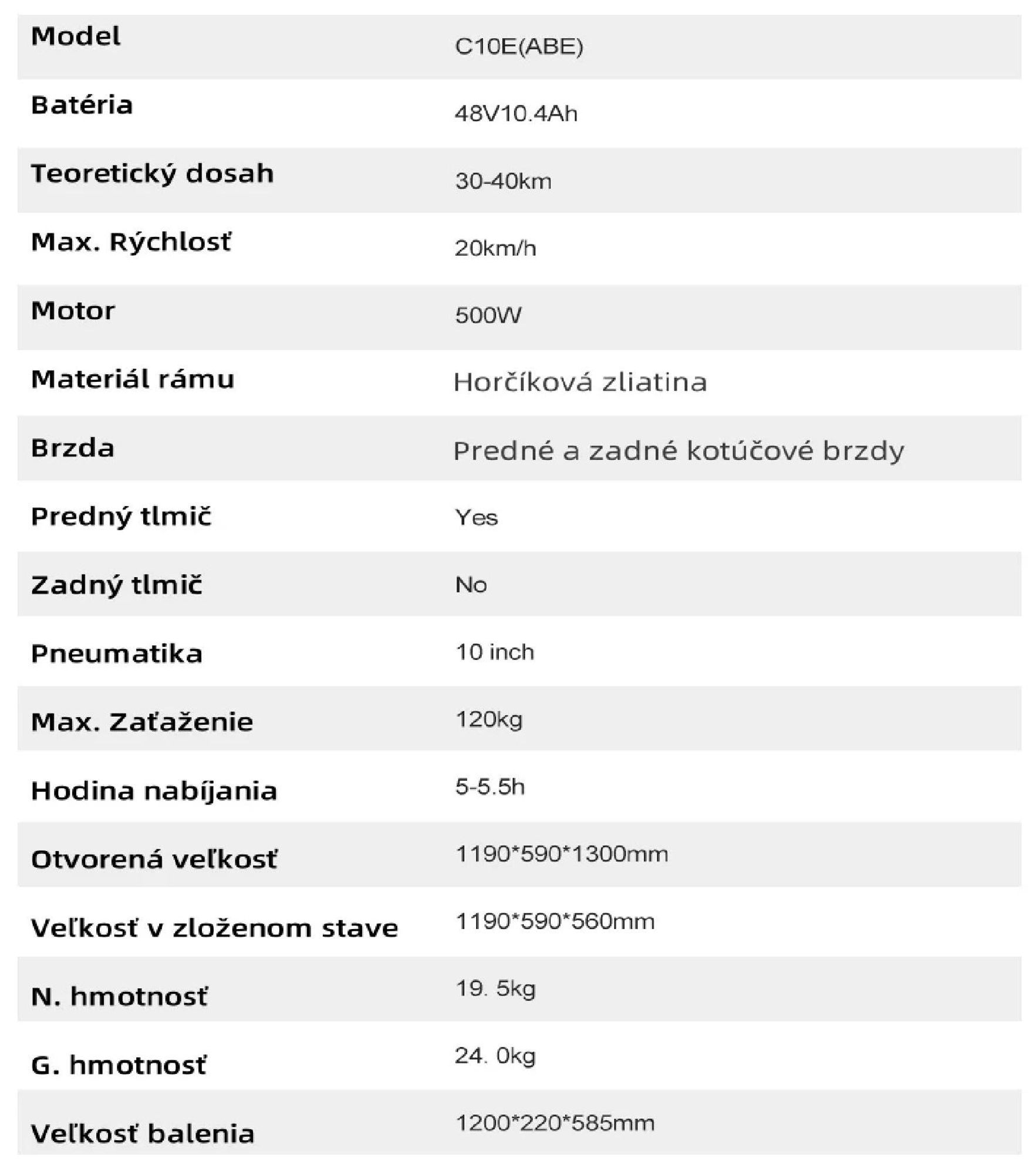 Elektrický Kolobežka JOYOR C10E - 48V10.4AH Batéria ABE Certifikát 10-palcové Pneumatiky Kotoučové Brzdy - Černá