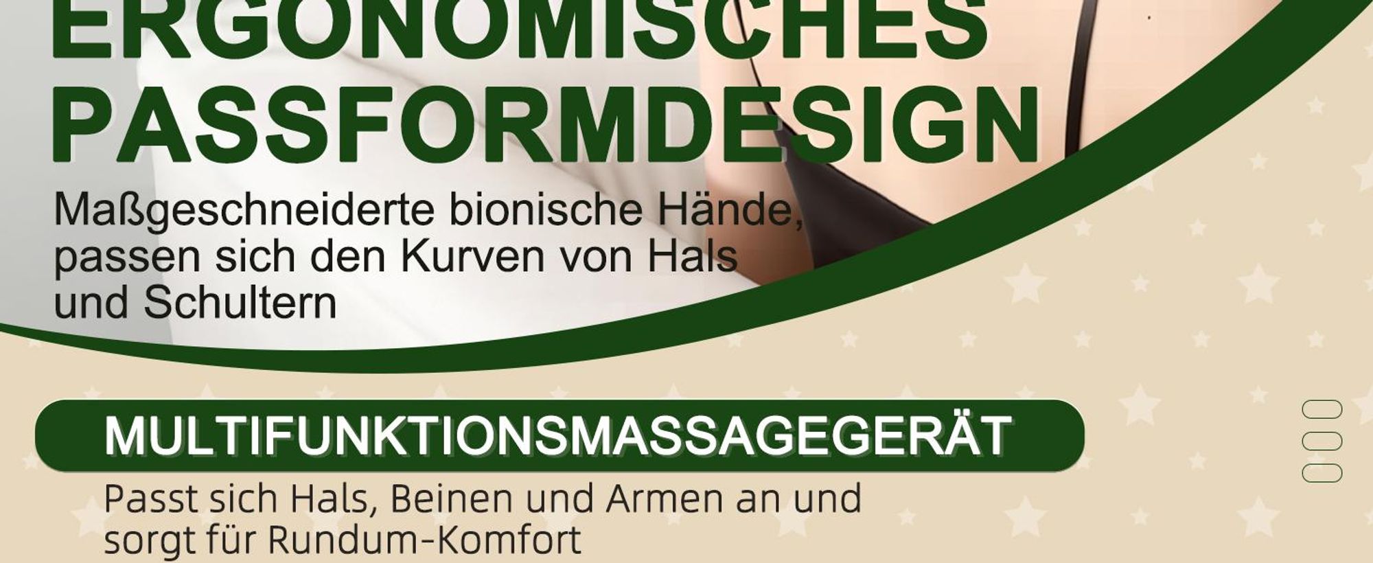 4D Shiatsu Massagegerät mit Touchscreen & Wärme – Nacken, Rücken, Schultern-Nur für kurze Zeit!