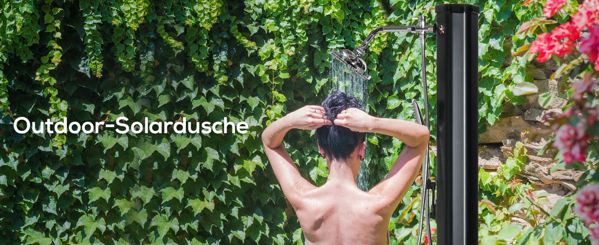 Outsunny Solardusche 35 Liter 0-55 ℃ warmes Wasser mit Wasserhahn und Regendusch