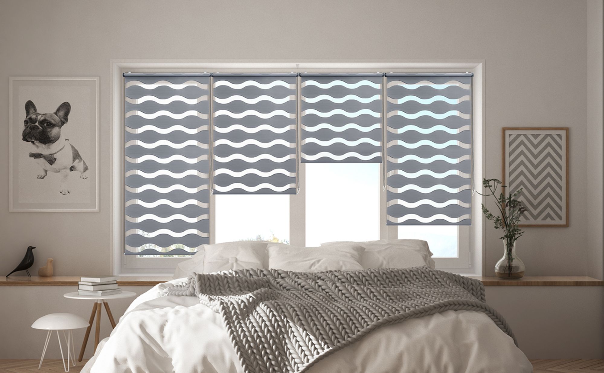 Doppelrollo Doppelrollo Wellen Duo-Rollo Klemmfix ohne Bohren Doppelrollo Welle 90x130cm Dunkelgrau