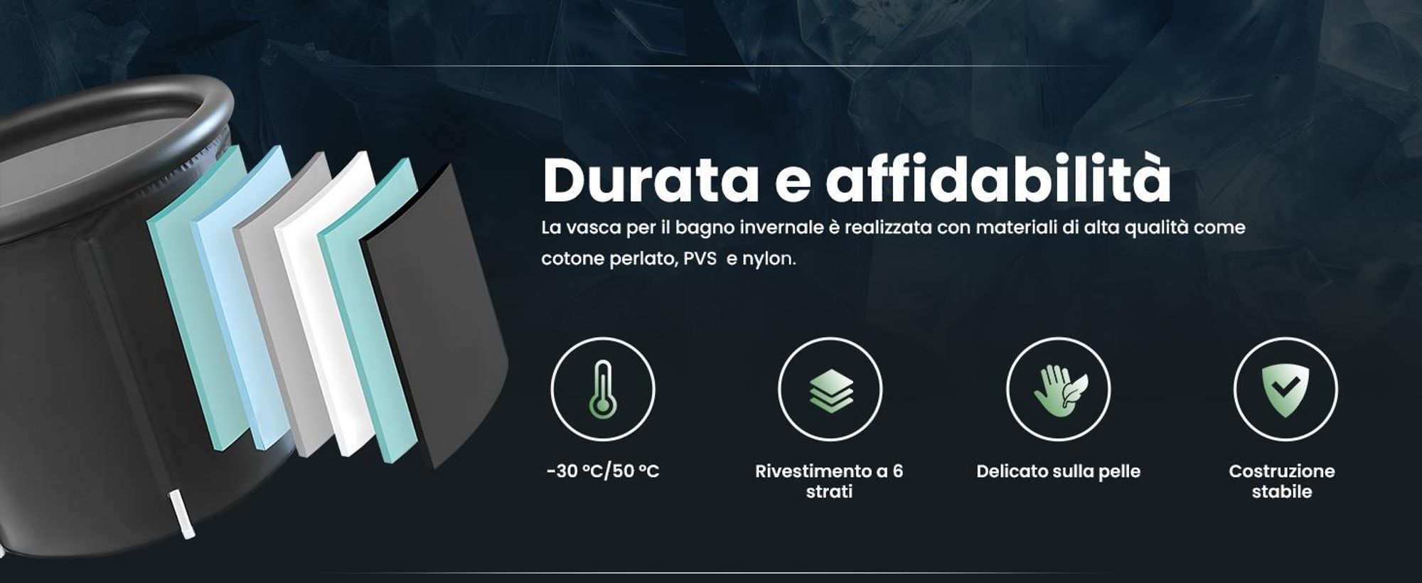 Extralink vasca bagno di ghiaccio XL 400 L con coperchio