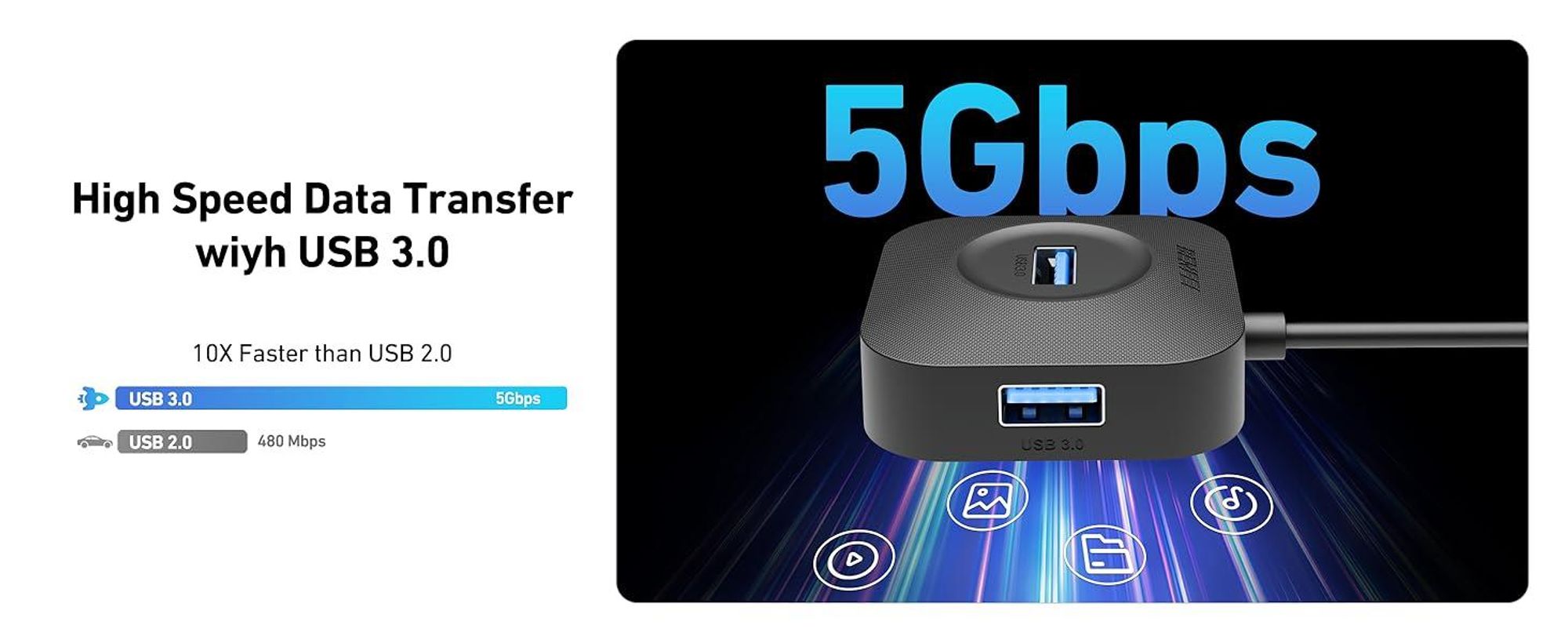 BENFEI Hubs USB C Hub 4 Port mit 5Gbps Datenübertragung