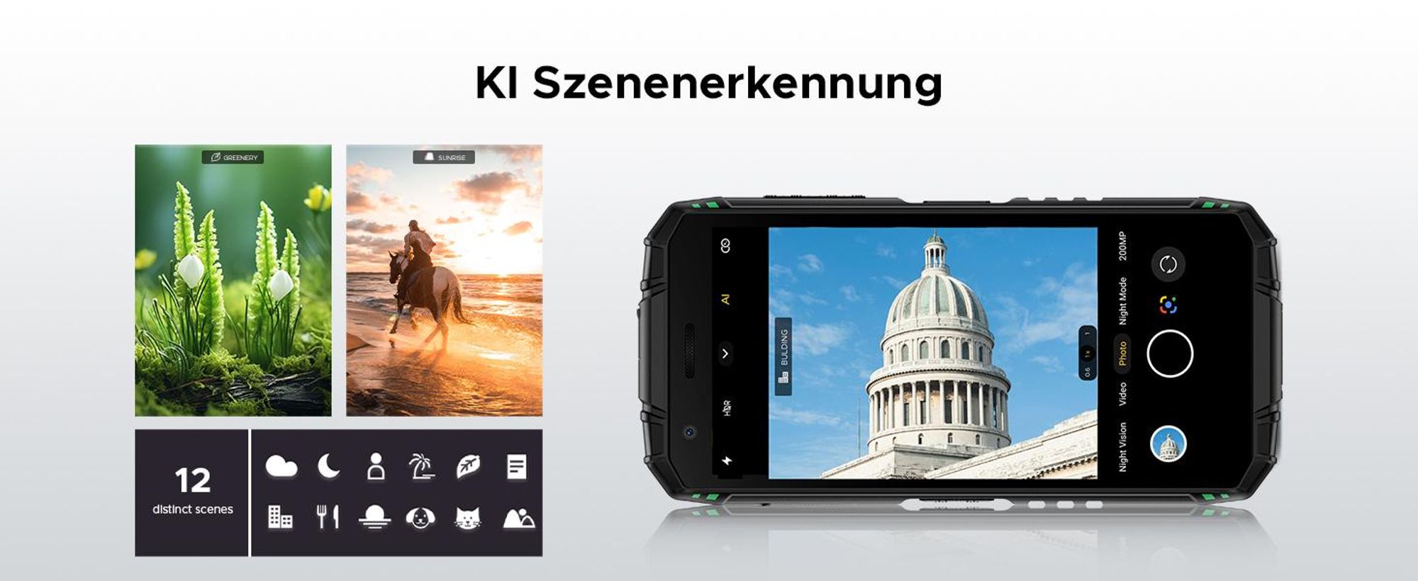DOOGEE Fire 3 Outdoor Smartphone Handy, 4G, Android 16, IP68/IP69K, 5,5" HD+, 8350mAh, 12+64GB, 13MP, NFC, Gesichtserkennung, ohne Vertrag