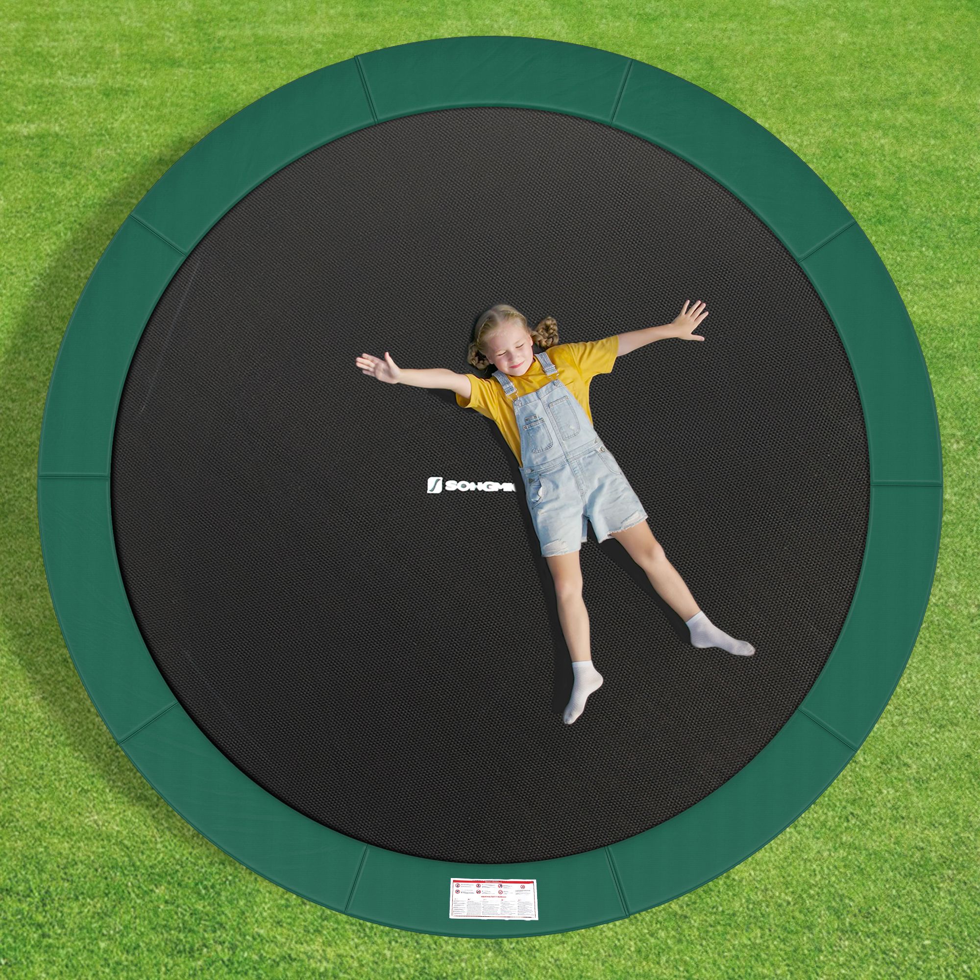 Entworfen, um Sie vor einem schmerzhaften Kontakt mit den Sprungfedern des Trampolins zu bewahren.