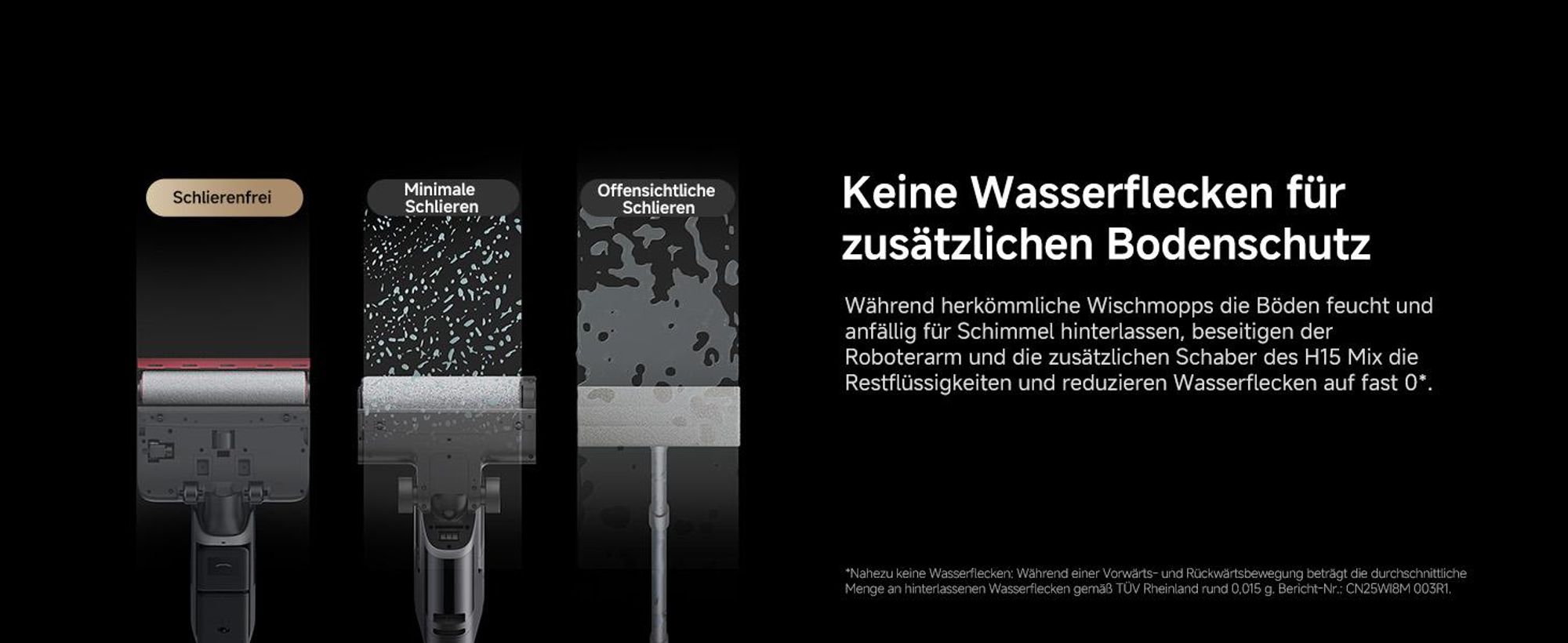 Dreame H15 Mix 7in1 Nass- und Trockensauger,KI-Roboterarm,Kantenreinigung,23kPa Saugkraft,verhedderungsfrei,100°C Bürstenrein,90 °C Trocknung