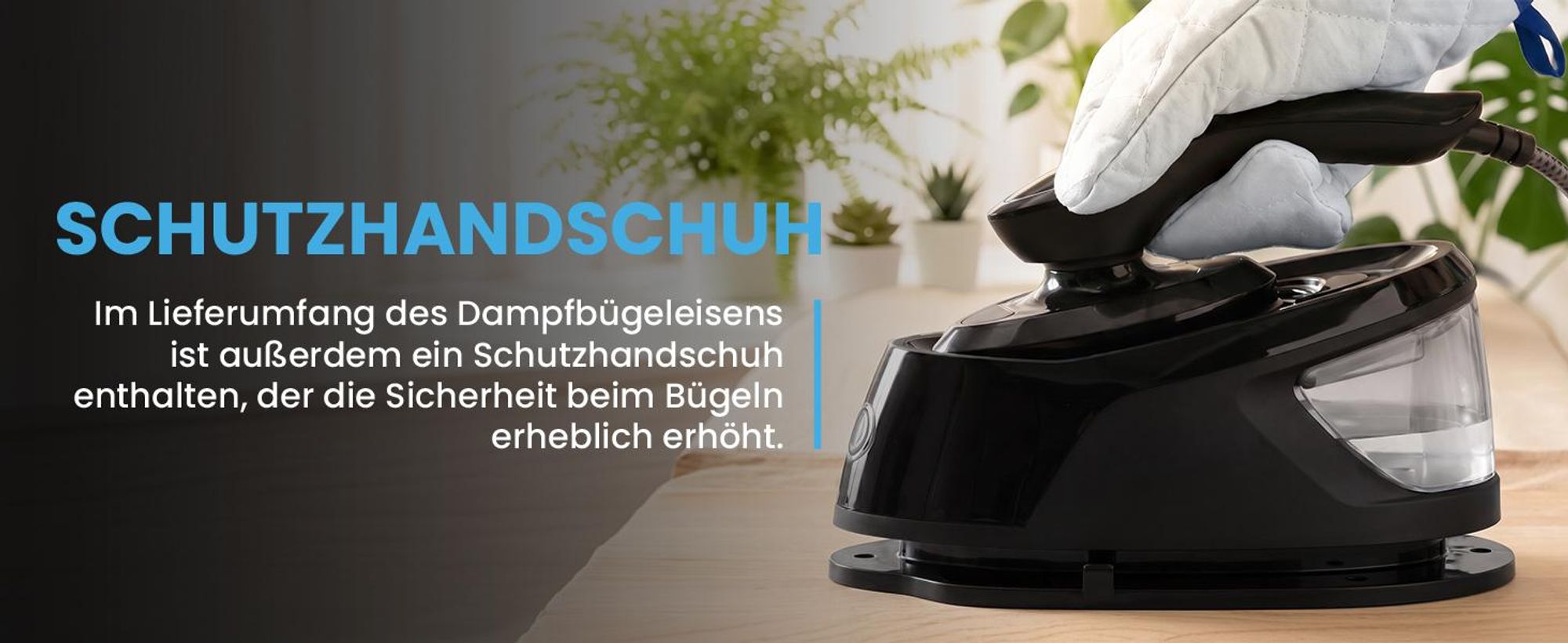Dampfbügelstation mit Dampf Bügeleisen Maltec SteamCare2500W, 35g/min Dampfaustritt, Wassertank 600ml, Vorheizzeit 40 s, einfache Entkalkung