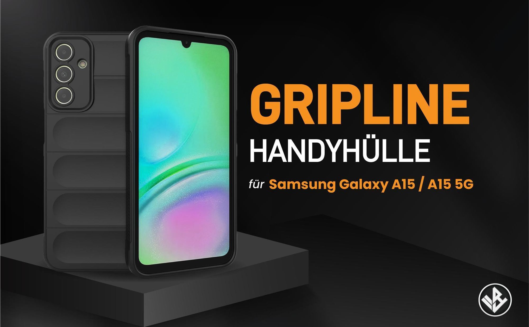 Schwarze ergonomische Grip Schutzhülle für das Samsung Galaxy A15 / A15 5G