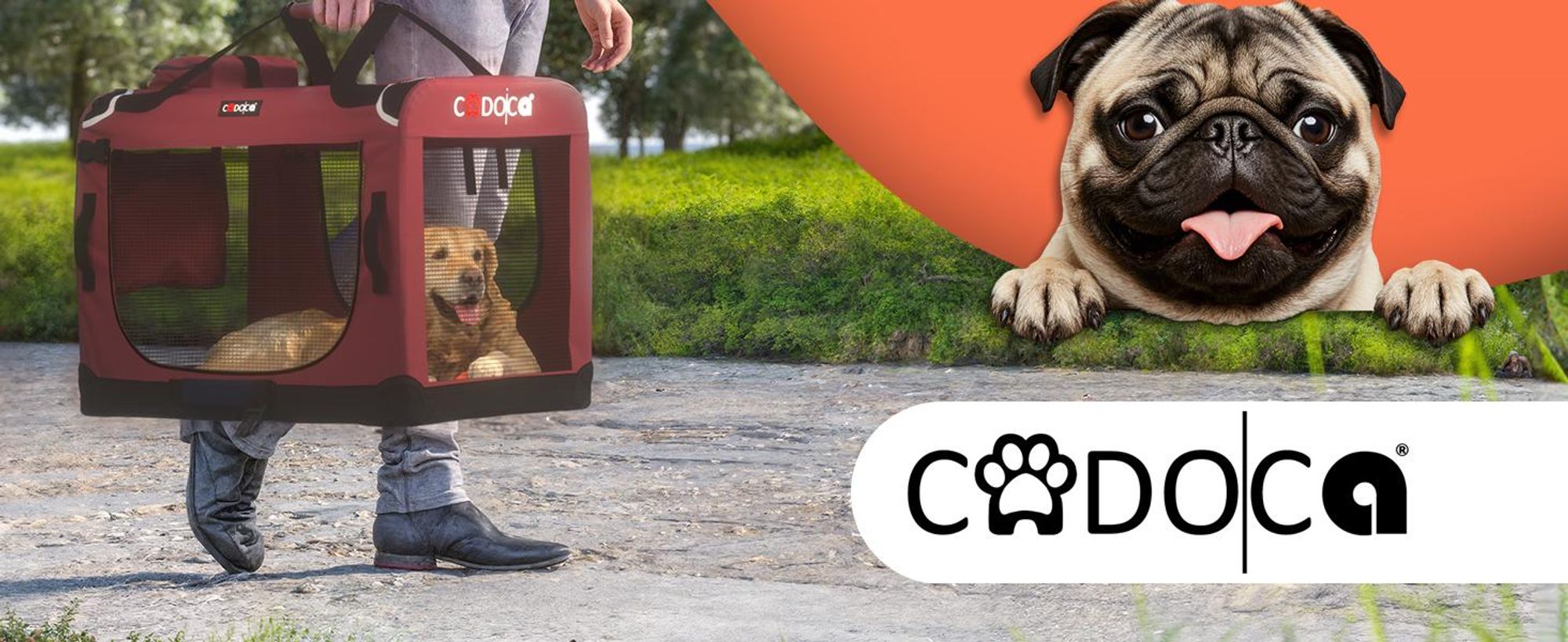 CADOCA® Hundebox Faltbar 60x42x44cm inkl. Trinknapf