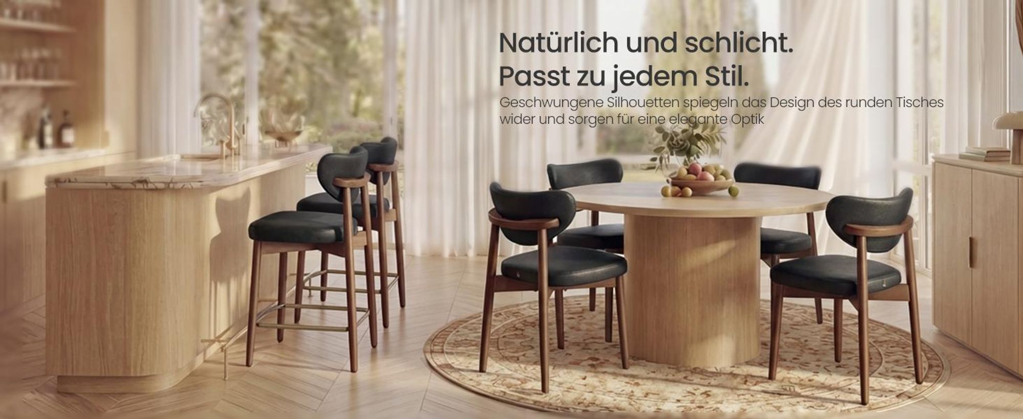 VASAGLE Barhocker 2er Set aus Kunstleder, mit Rückenlehne und Massivholzbeinen, 50 x 51,5 x 95,5 cm, Schwarz