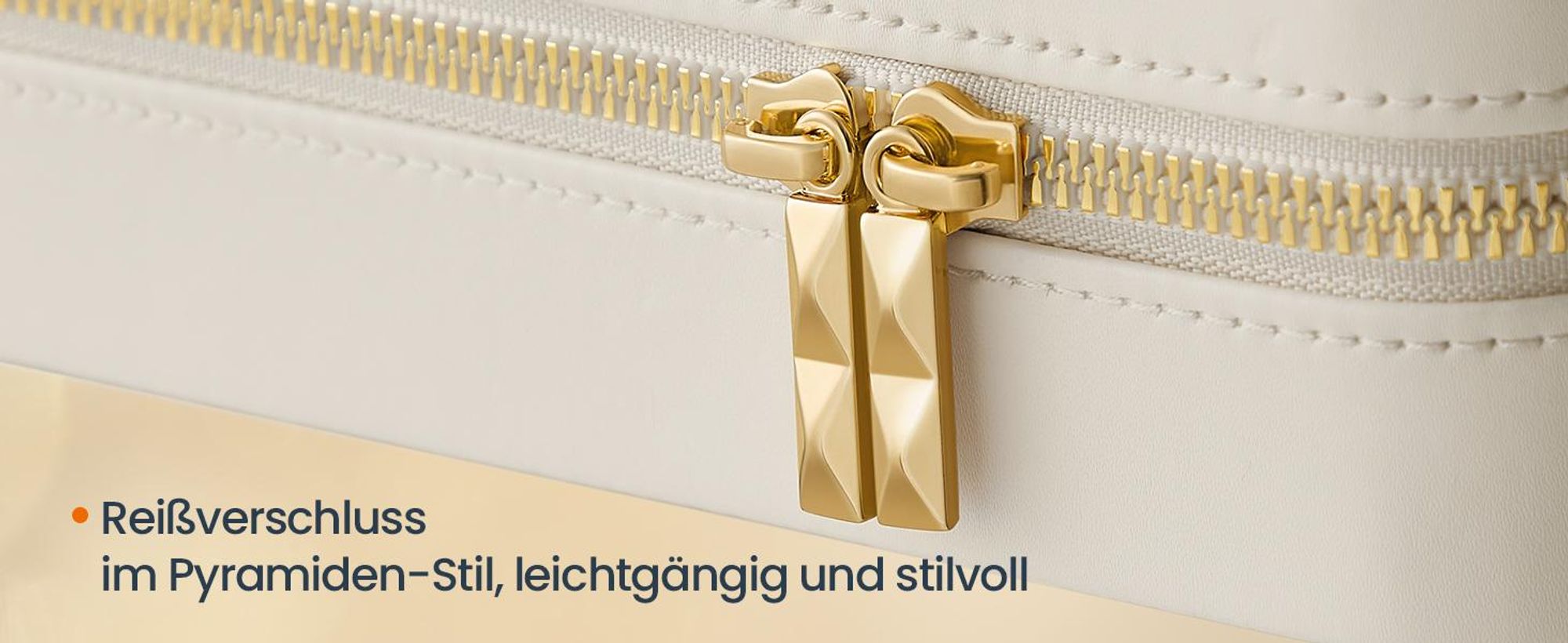SONGMICS HOME ANAH Kollektion - Reise, Schmuckkästchen mit Spiegel, Reißverschluss, 10,5 x 20,5 x 6 cm