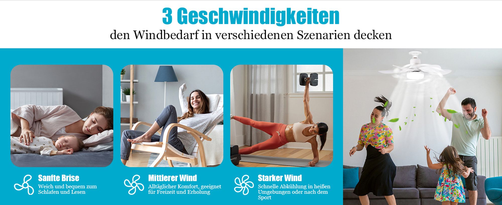 40W Deckenventilator mit Beleuchtung und Fernbedienung E27 3 Farbtemperatur Dimmbar 3 Windgeschwindigkeit Lüfterleuchte, Weiß