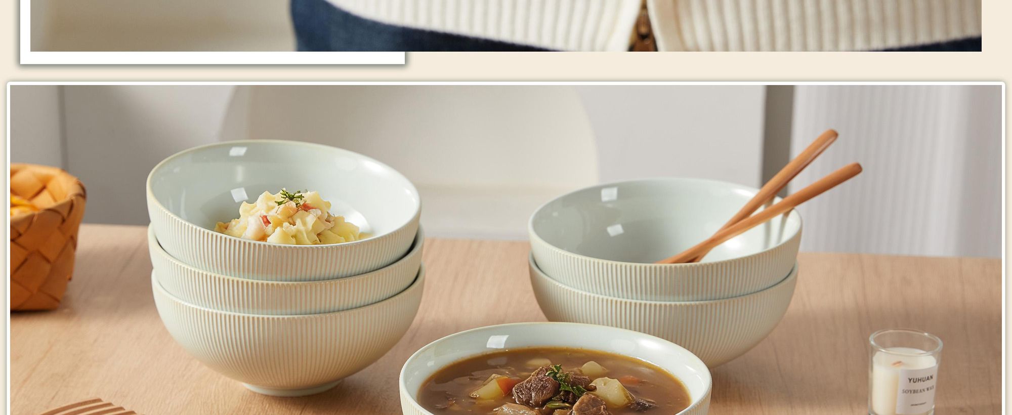 Schüssel Set 6er Ø20 cm Keramik Suppenschüssel Suppenschalen Salatschüssel Müslischalen Suppenteller 6personen mikrowellenfest spülmaschinenfest