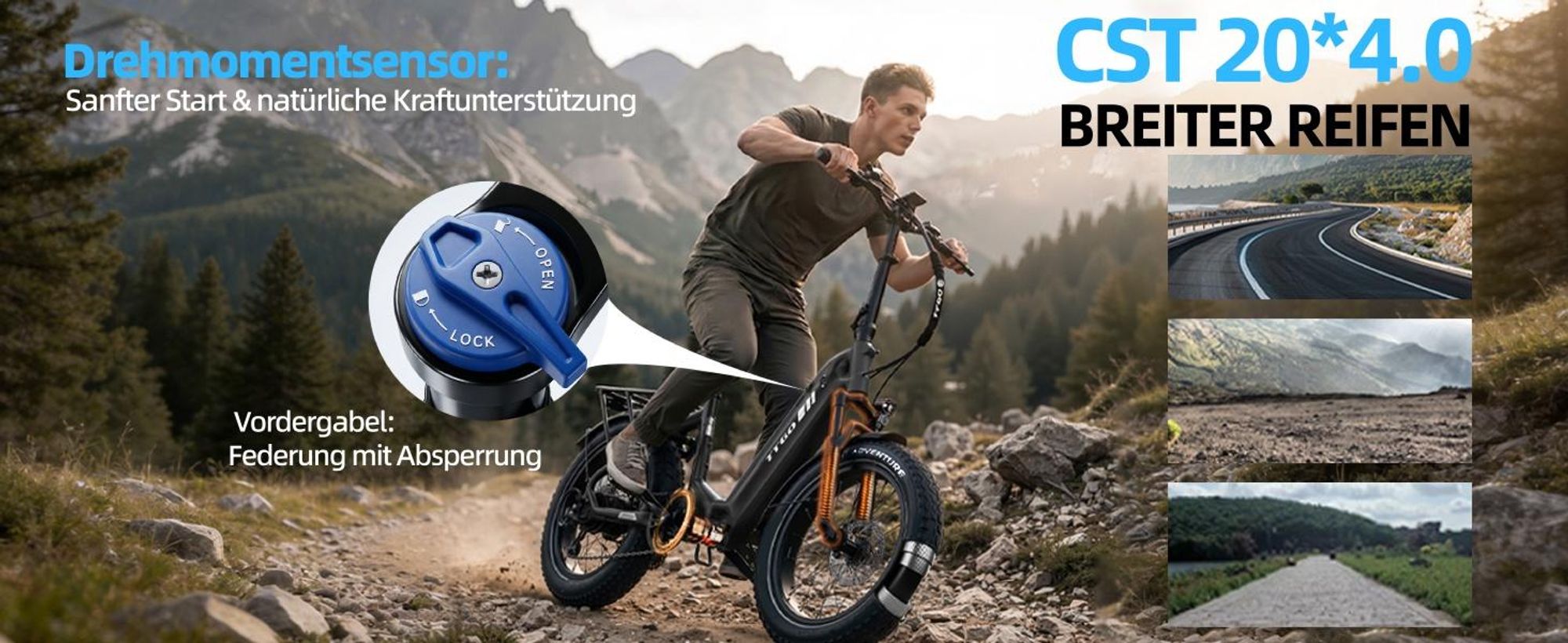 48V 18Ah LCD E-Bike Klappräder, 20 *4.0" Fetter Reifen Elektrofahrrad Für Stadtpendler, 70Nm, Drehmomentsensor ,Austauschbarem Akku bis 140KM, 864 Wh